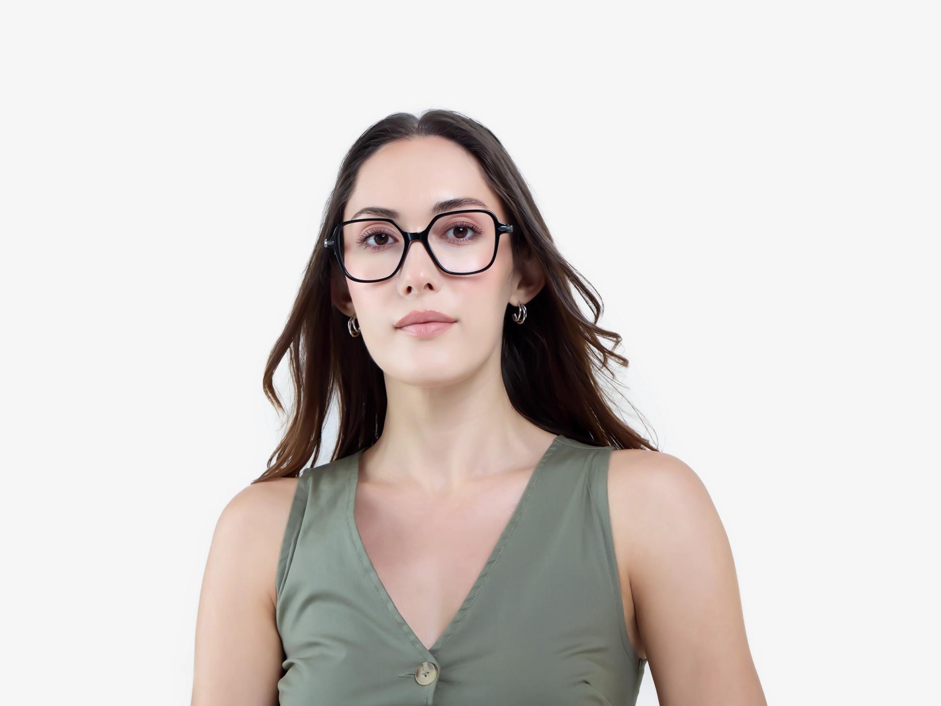 Black Large Geometric Fullrim Glasses