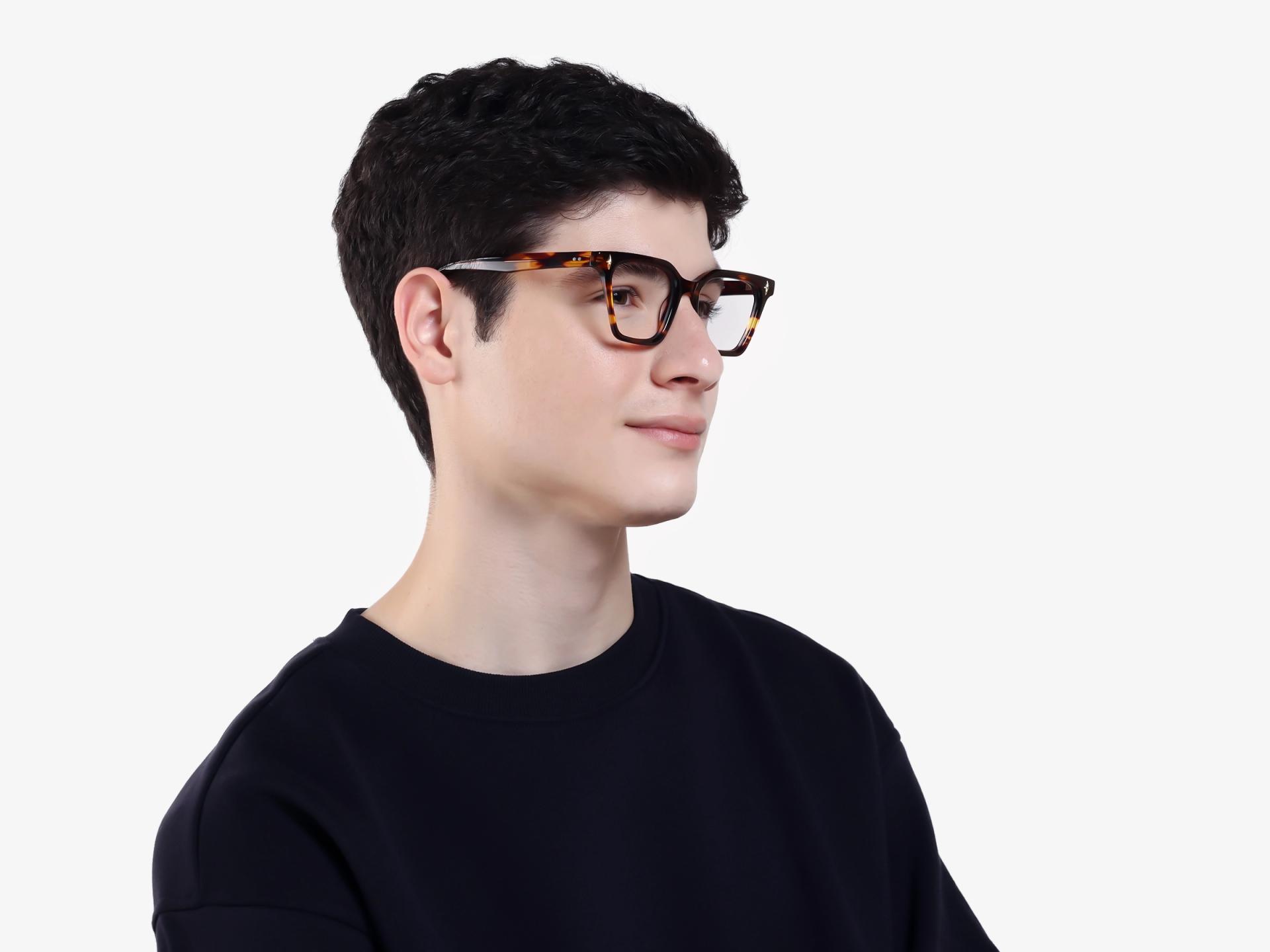 Honey Tortoise Square Acetate Fullrim Glasses