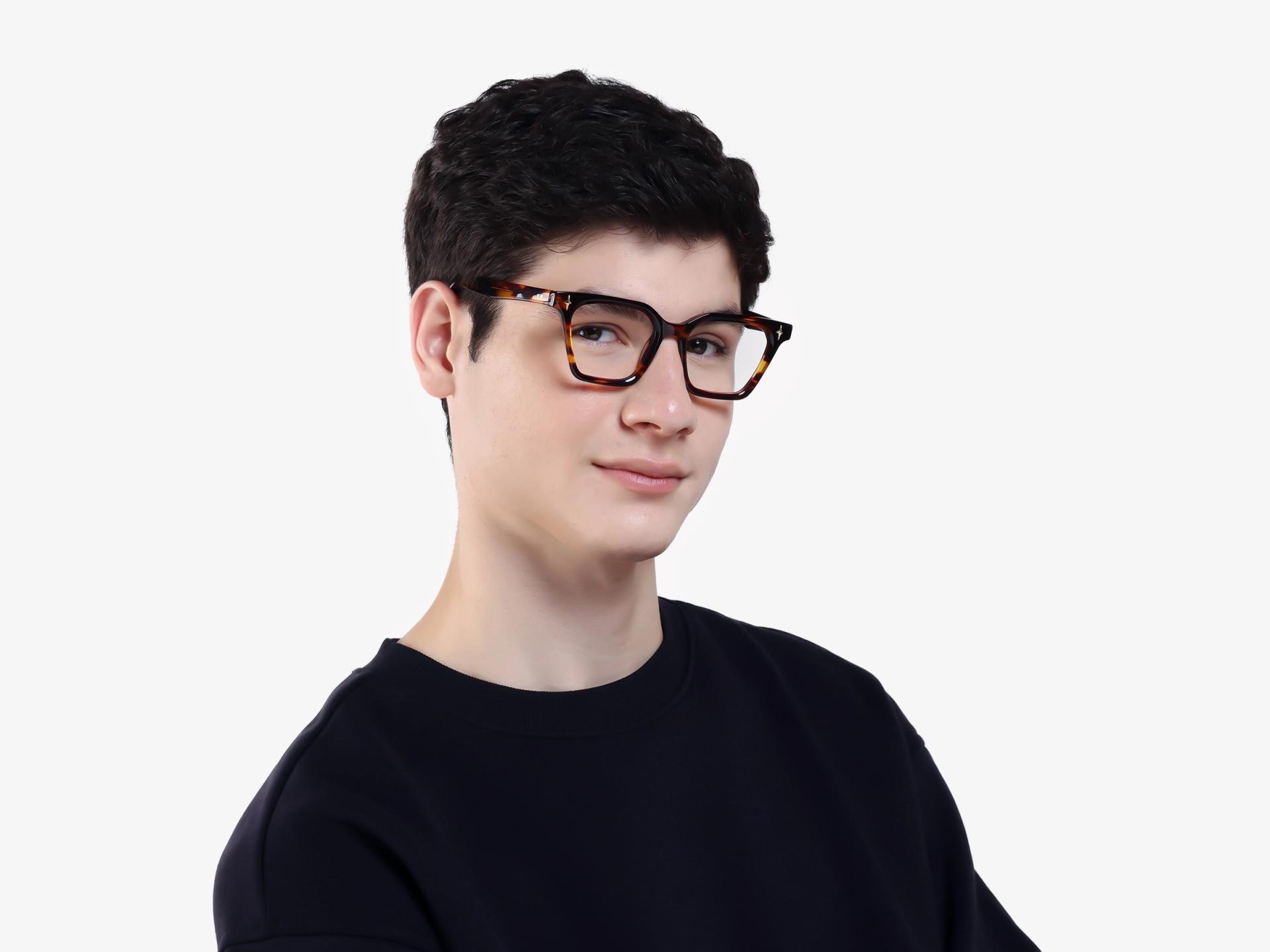 Honey Tortoise Square Acetate Fullrim Glasses