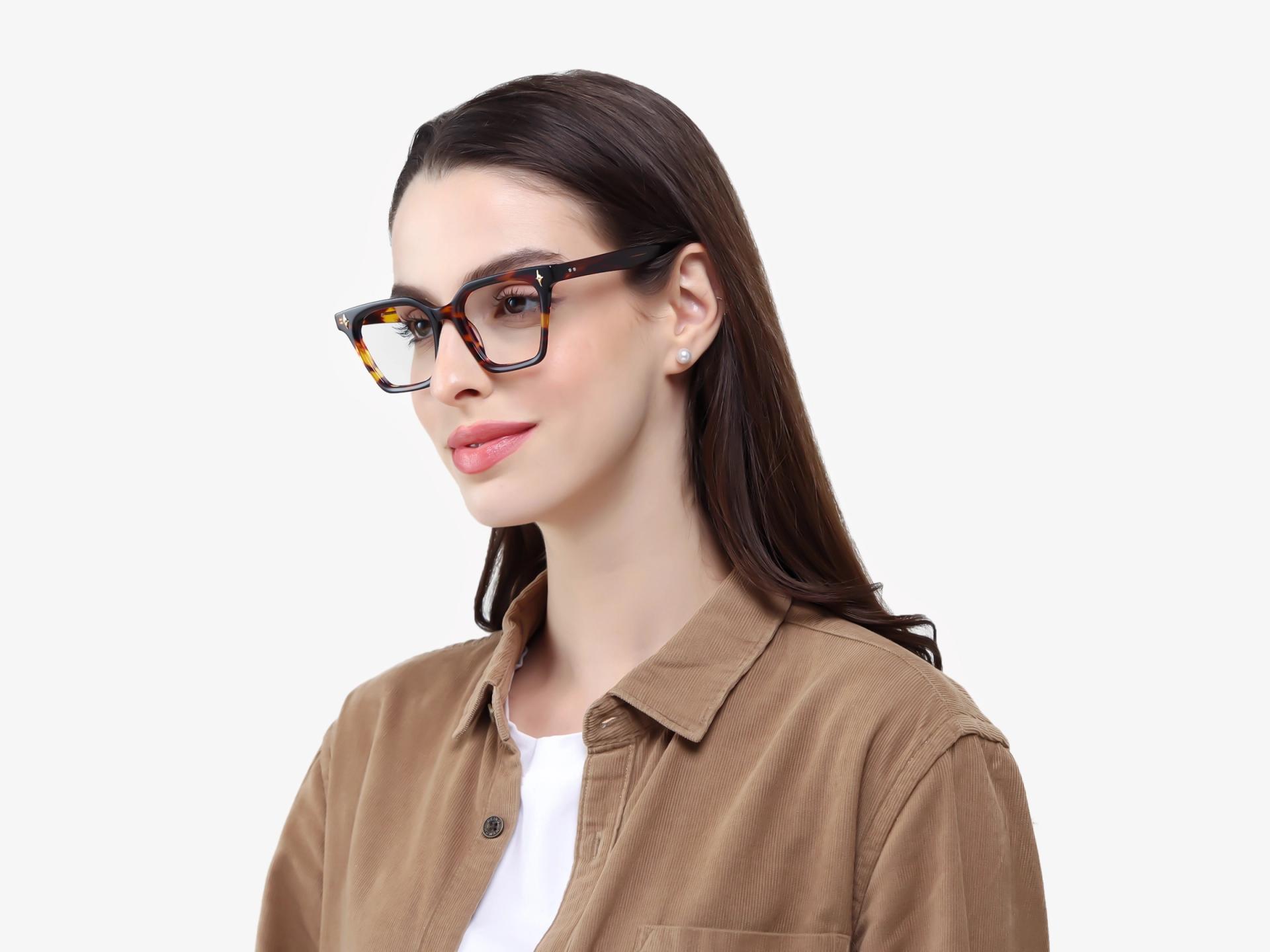Honey Tortoise Square Acetate Fullrim Glasses