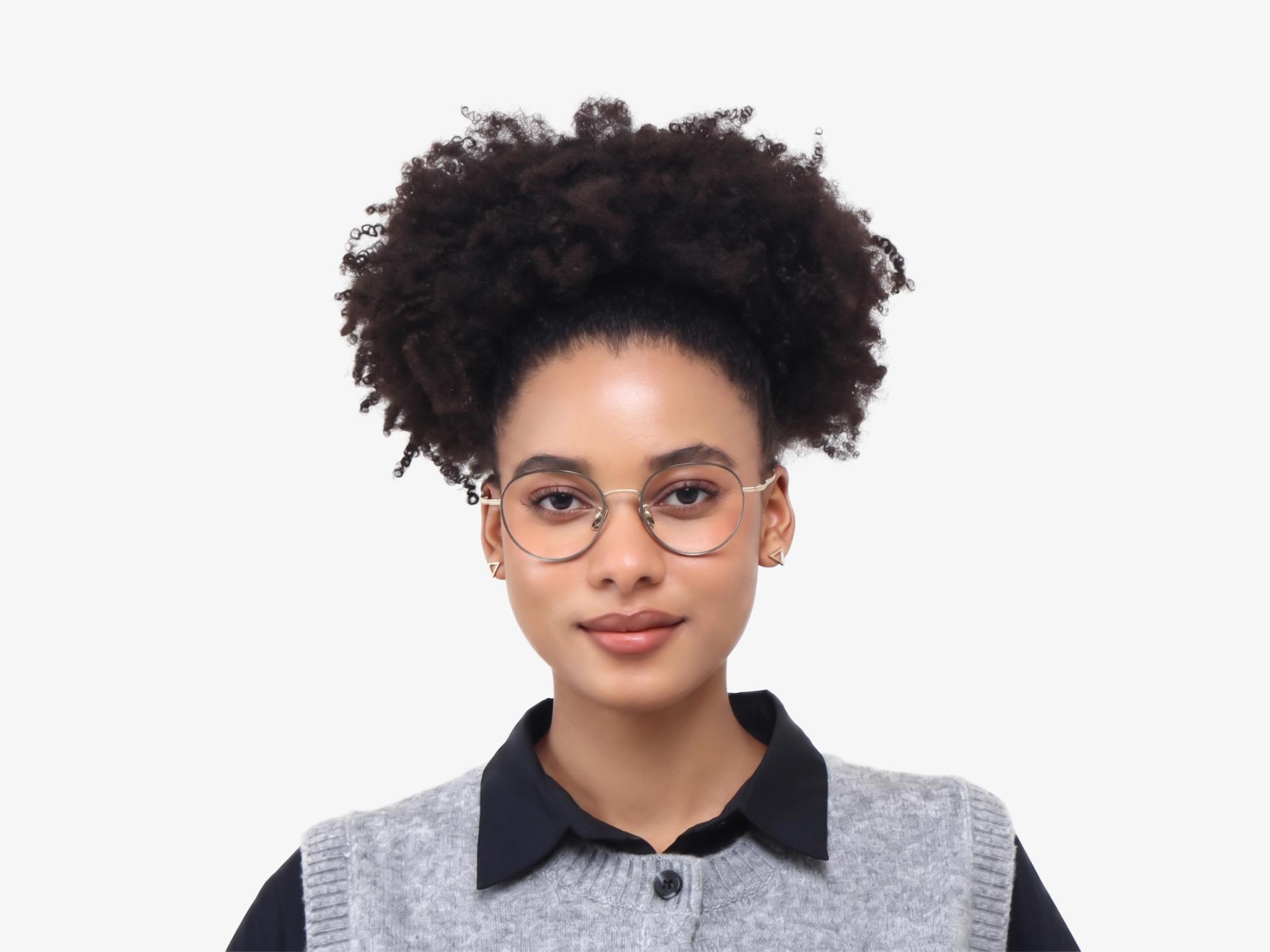 Matte Green Oval Round Metal Glasses-1