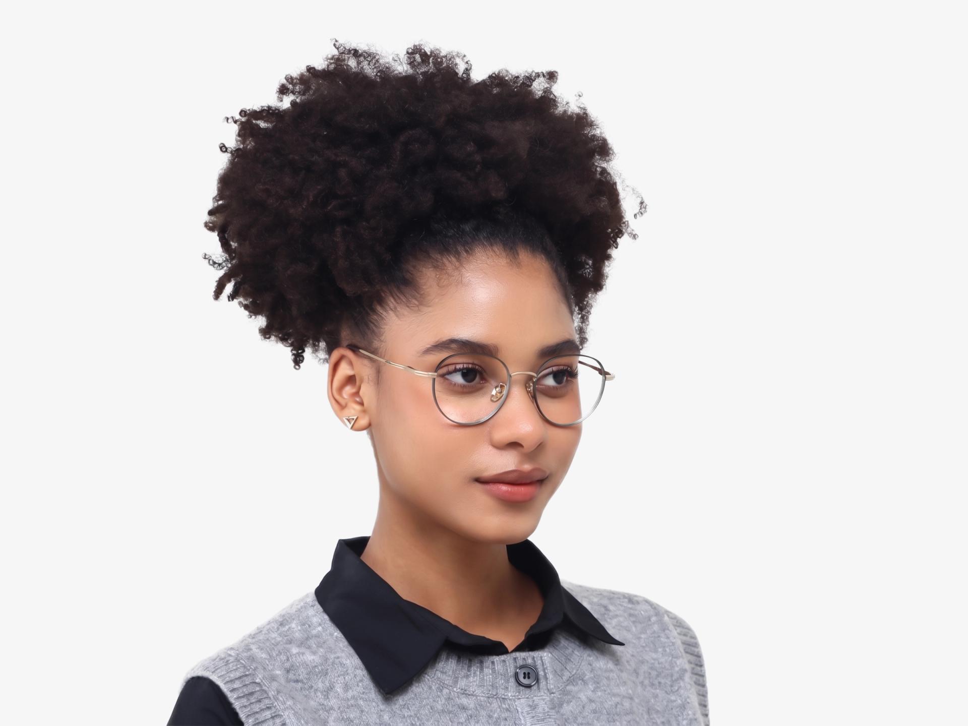 Matte Green Oval Round Metal Glasses-1