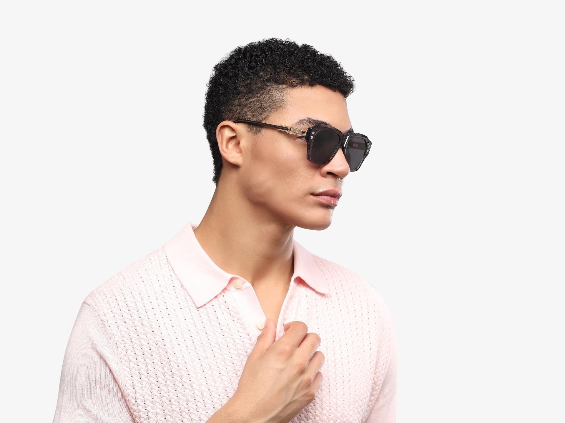 Crystal Grey Frame With Grey Tint Square Sunglasses