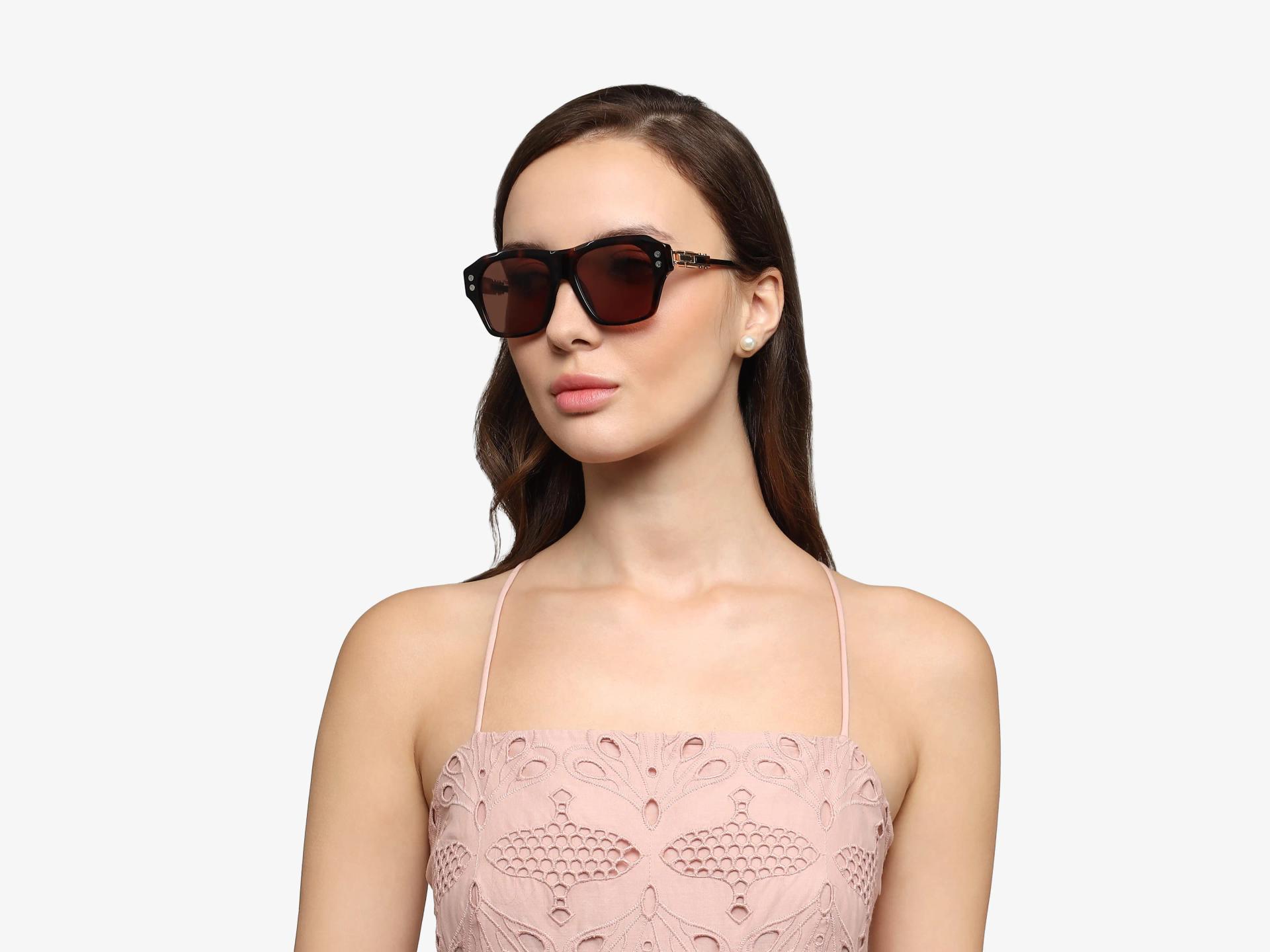 Oversized Tortoise Fullrim Frame With Brown Tint Sunglasses