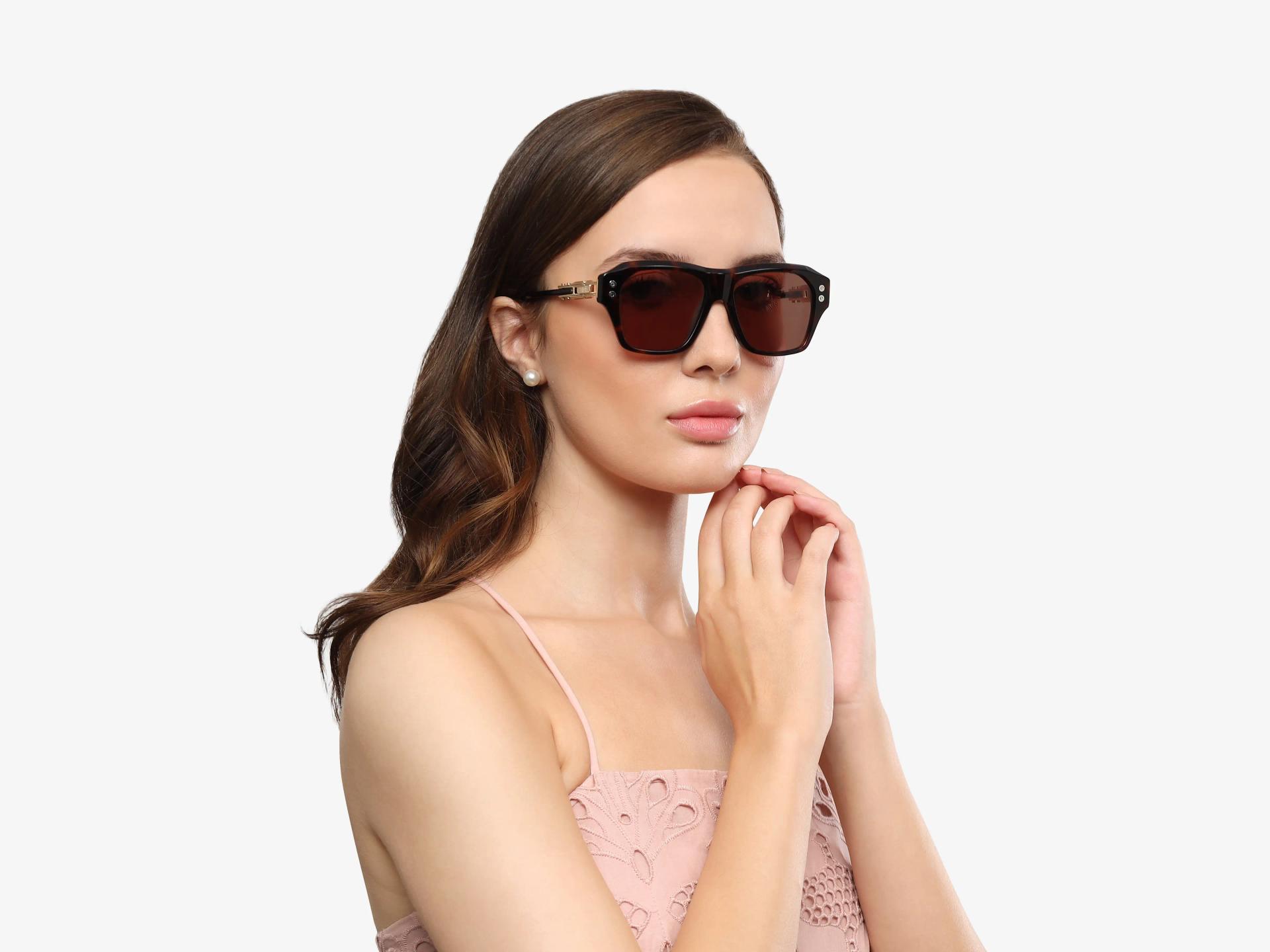 Oversized Tortoise Fullrim Frame With Brown Tint Sunglasses