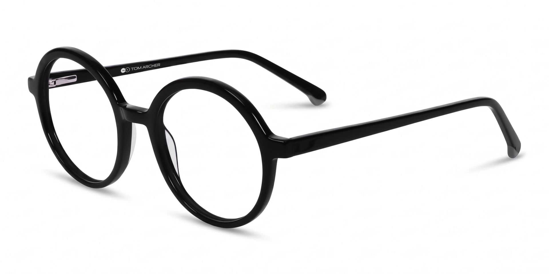 Black Round Full-Rim Acetate Unisex Glasses Black Round Full-Rim Acetate Unisex Glasses
