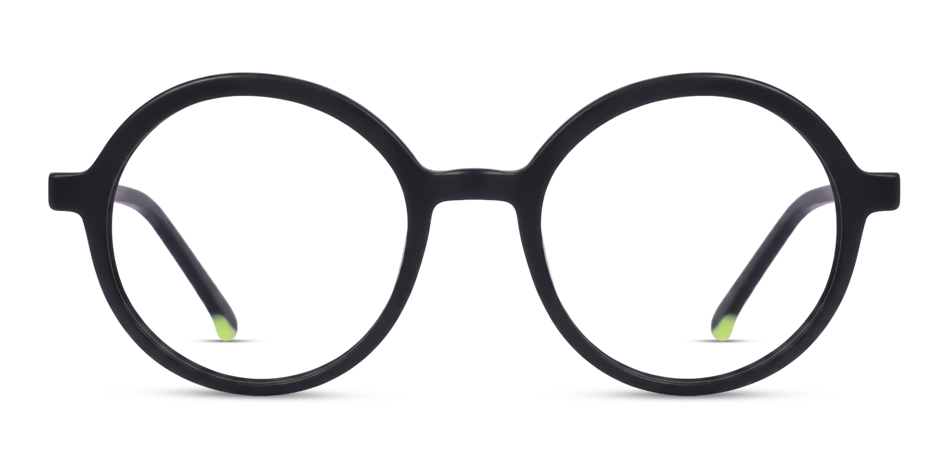 Matte Black Round Acetate Glasses with Spring Hinges Matte Black Round Acetate Glasses with Spring Hinges