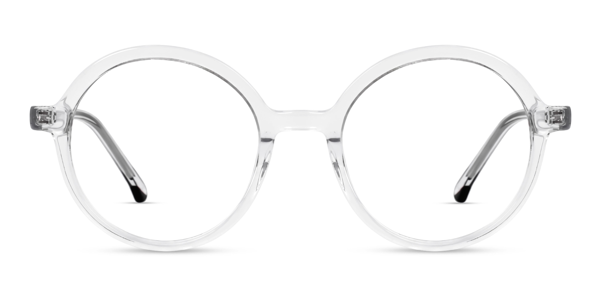 Transparent Round Acetate Unisex Glasses with Spring Hinges Transparent Round Acetate Unisex Glasses with Spring Hinges