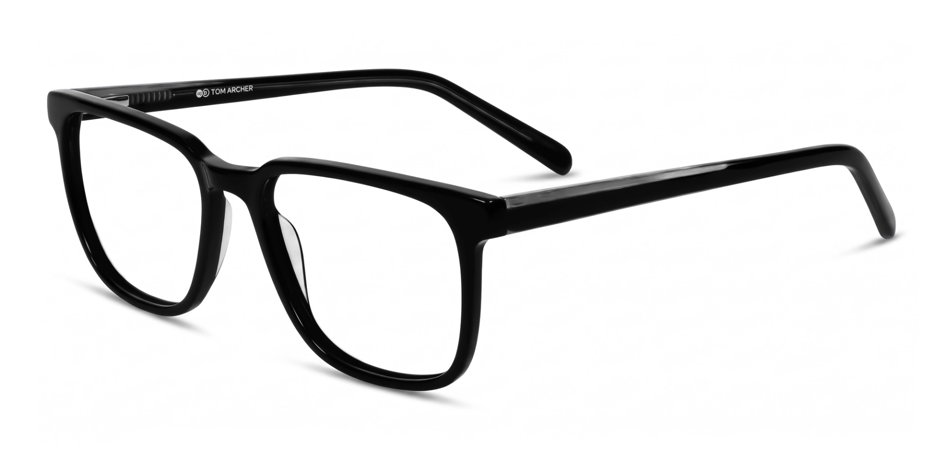 Square Black Fullrim Acetate Glasses With Spring Hinge Square Black Fullrim Acetate Glasses With Spring Hinge