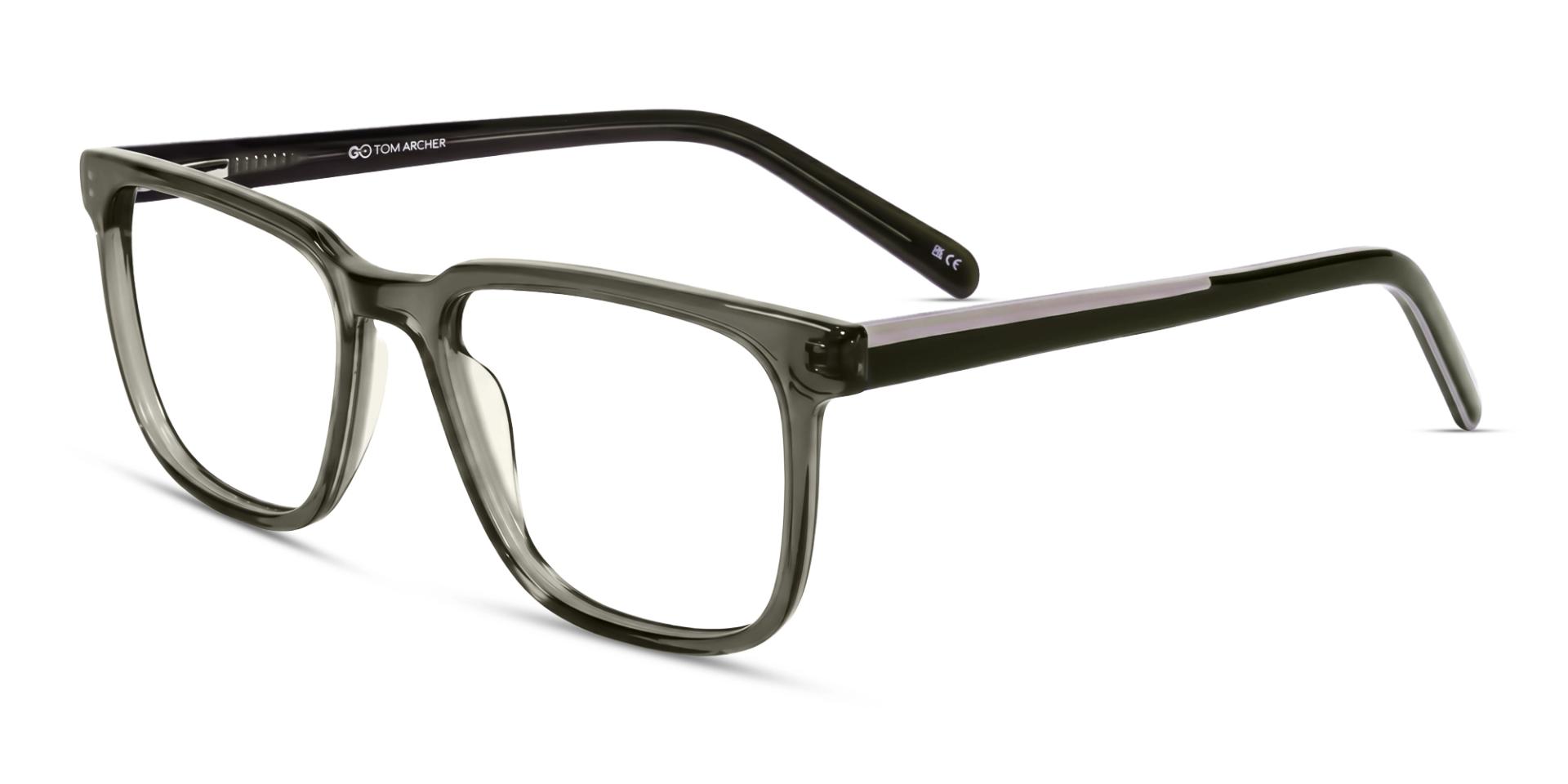 Crystal Sap Green Square Glasses With Spring Hinge Crystal Sap Green Square Glasses With Spring Hinge