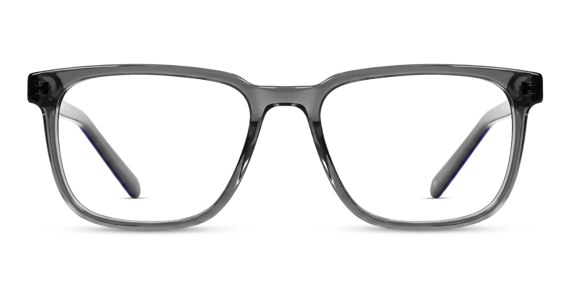 Crystal Charcoal Grey Square Glasses With Spring Hinge