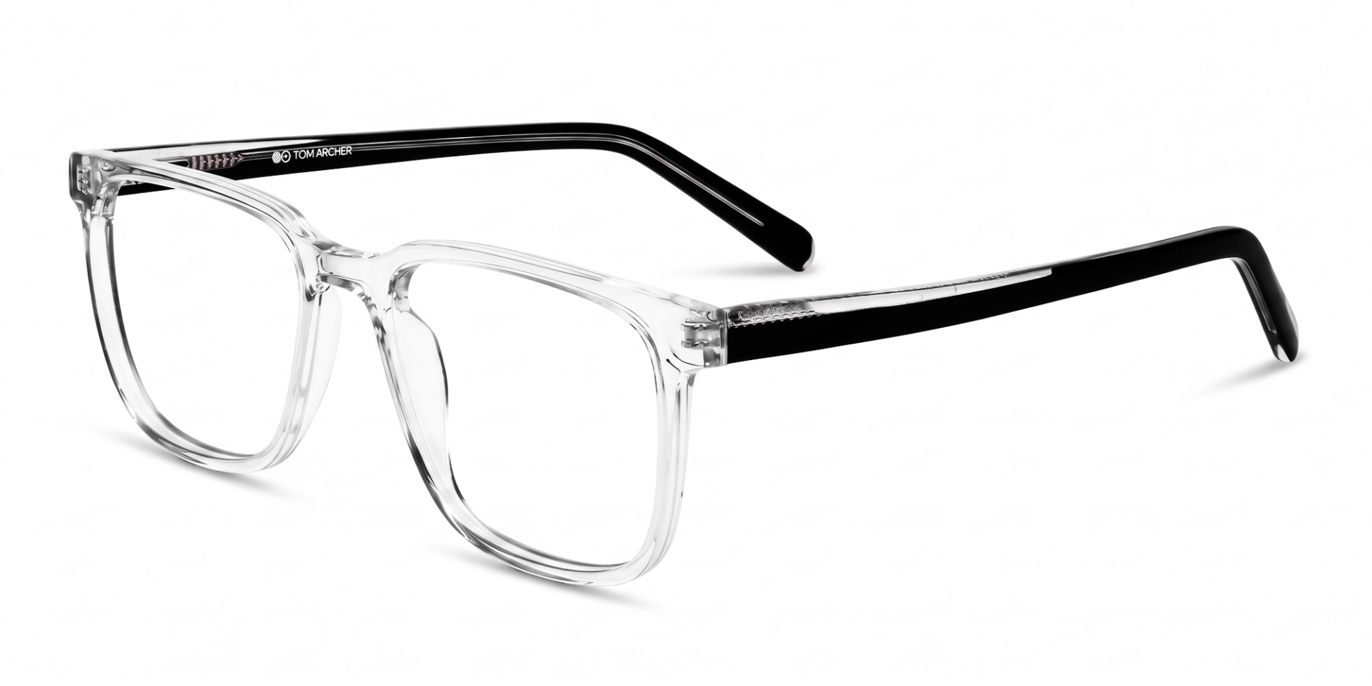 Crystal Clear Square Glasses With Spring Hinge Crystal Clear Square Glasses With Spring Hinge