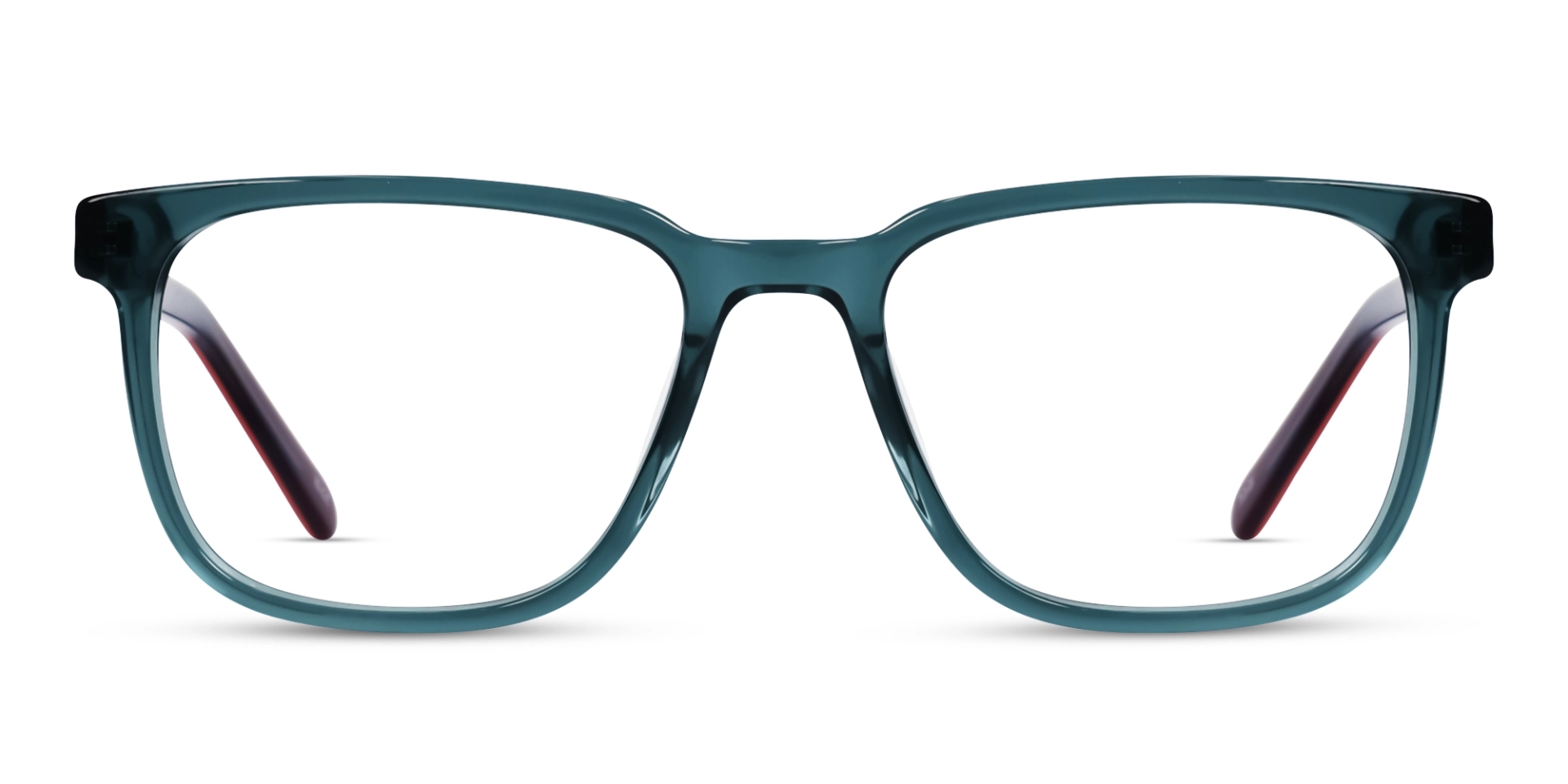 Crystal Teal Square Glasses With Spring Hinge