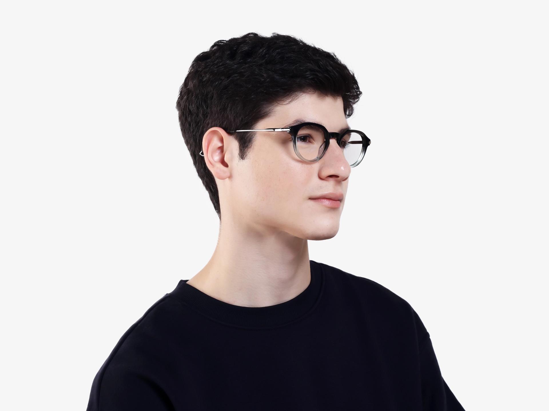 Black & Mint Ombre Round Keyhole Bridge Glasses-1
