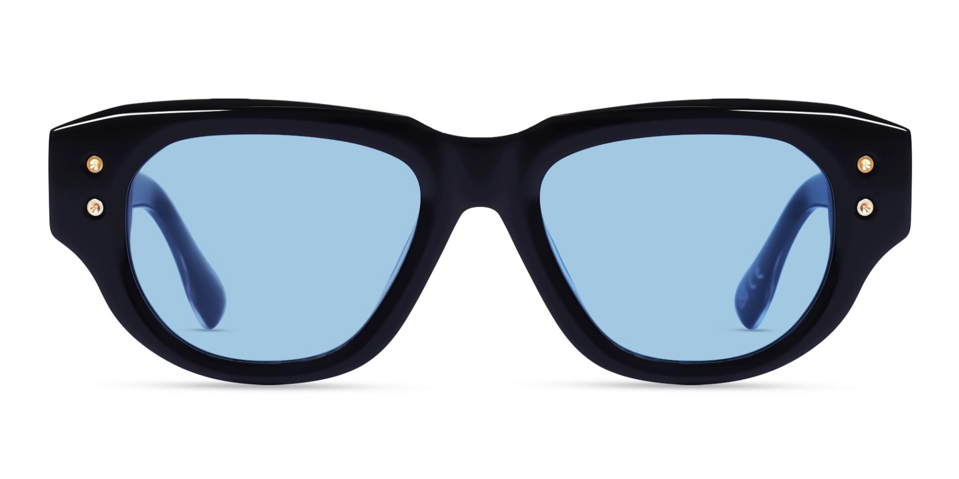 Funky Black Frame With Light Blue Tint Sunglasses