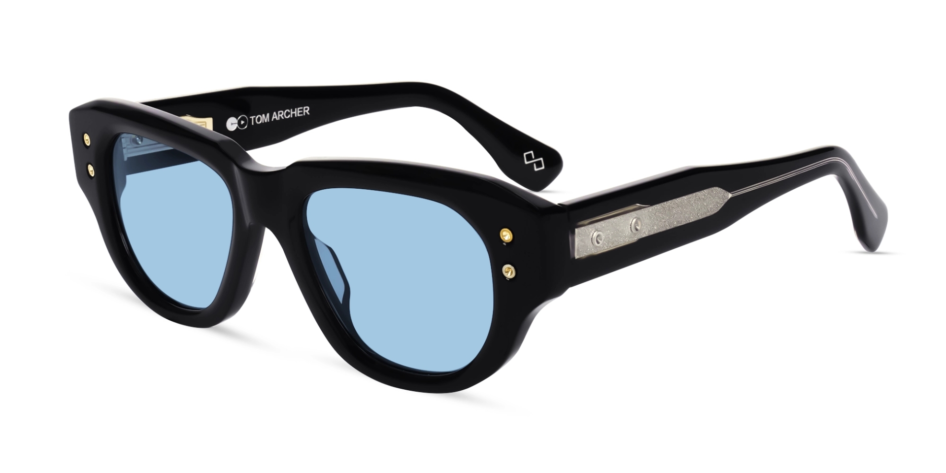 Funky Black Frame With Light Blue Tint Sunglasses