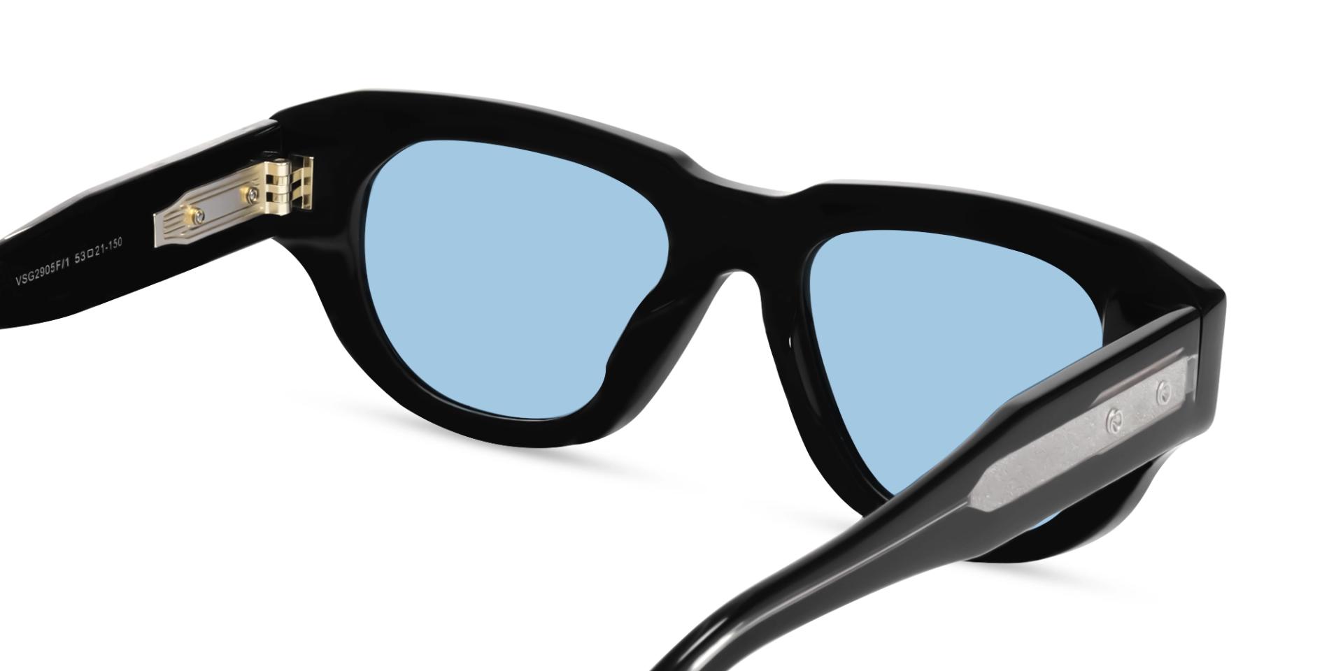 Funky Black Frame With Light Blue Tint Sunglasses