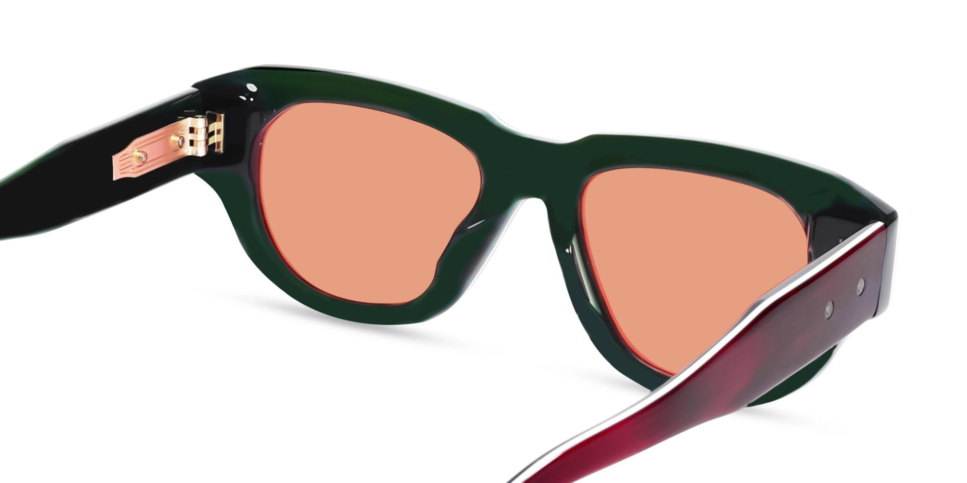 Bright Red Funky Frame With Brown Tint Sunglasses