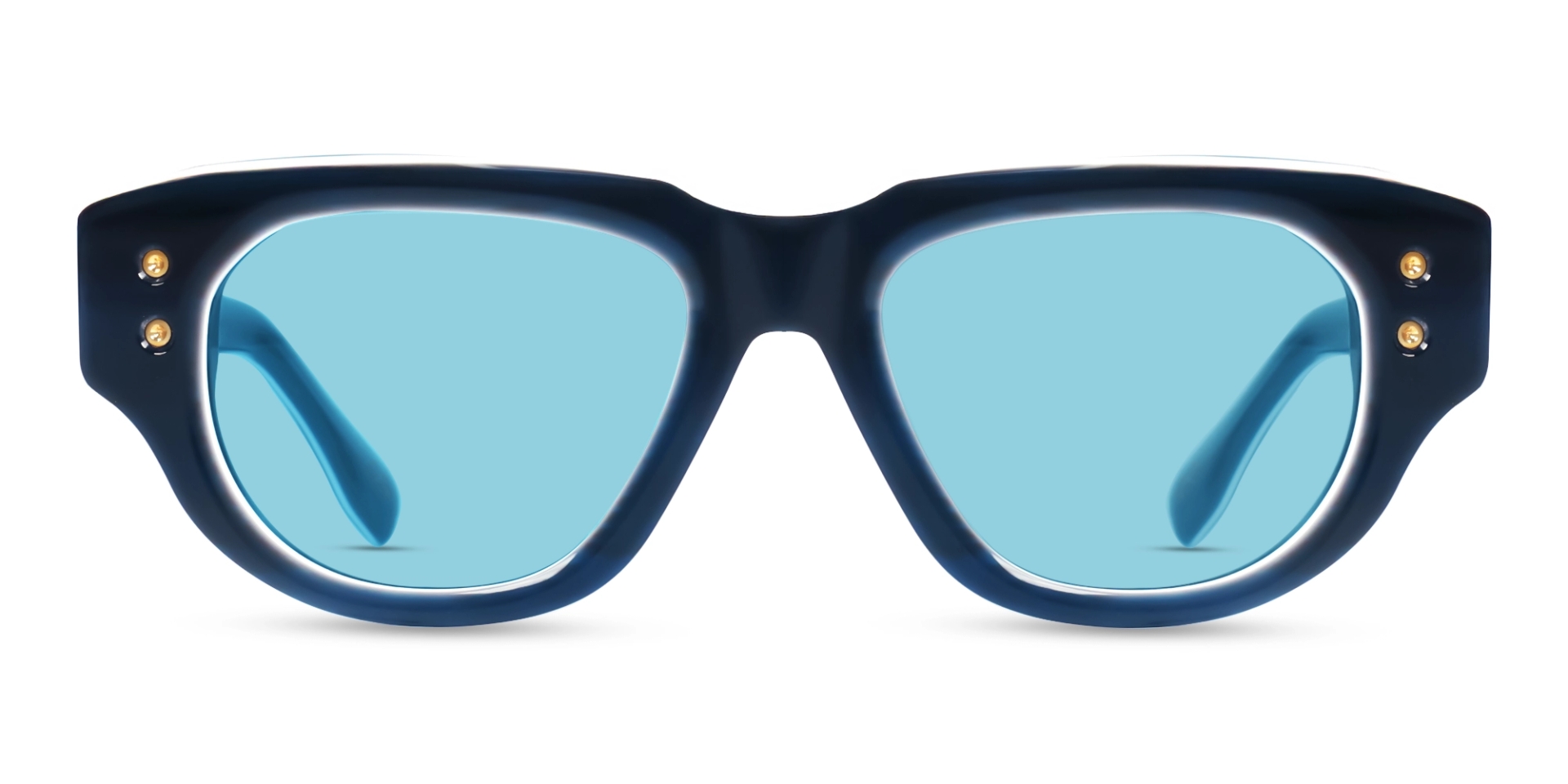 Oversized Navy Blue Frame With Blue Tint Sunglasses