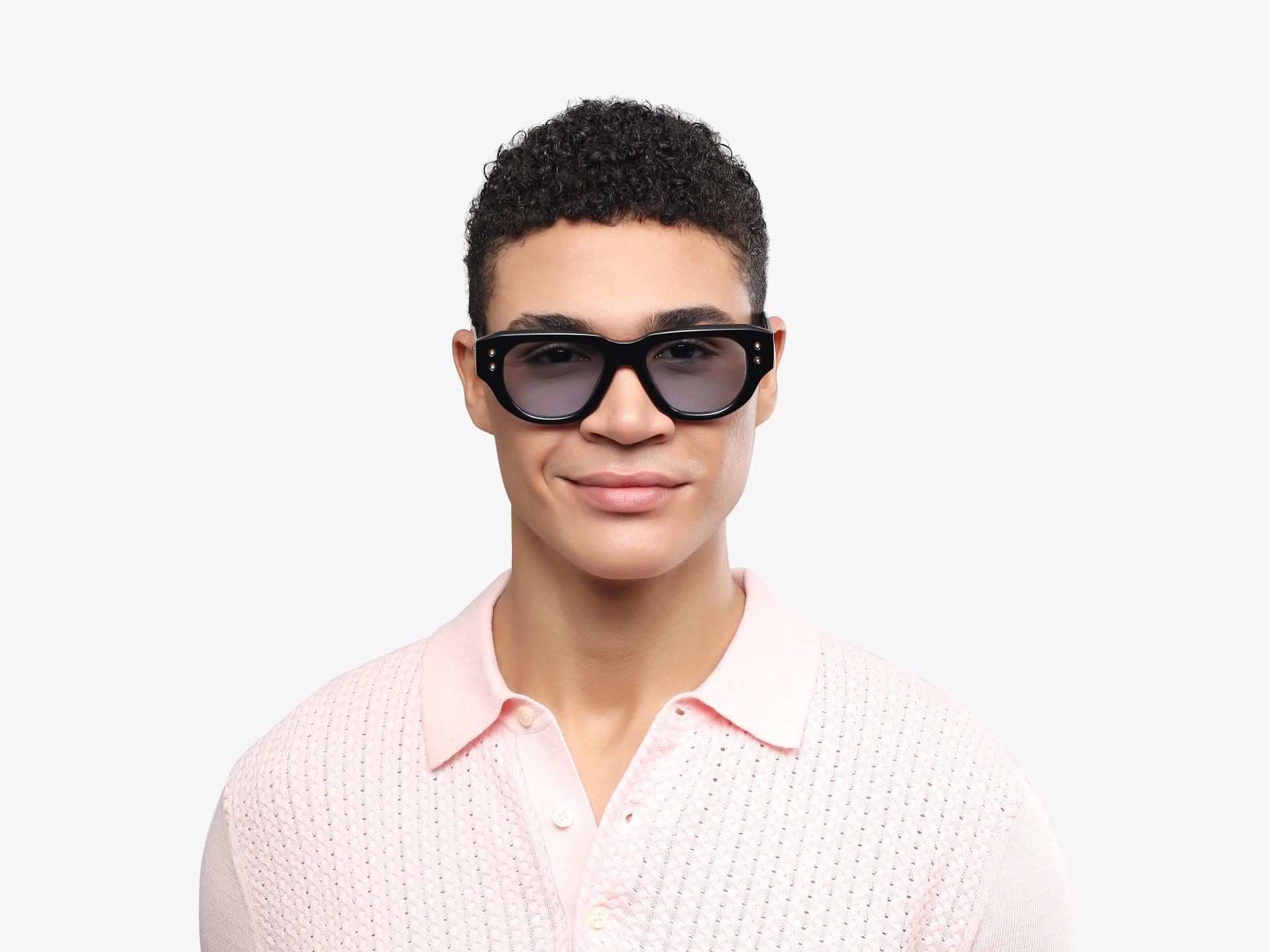 Funky Black Frame With Light Blue Tint Sunglasses