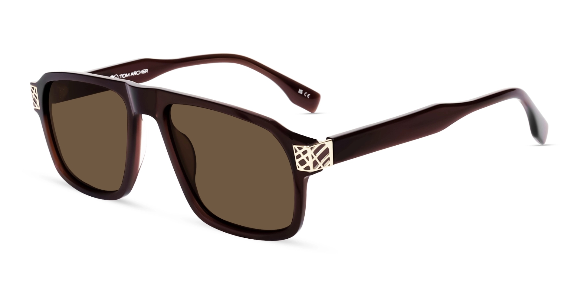 Crystal Brown Flat Top Frame Glasses With Brown Tint Sunglasses
