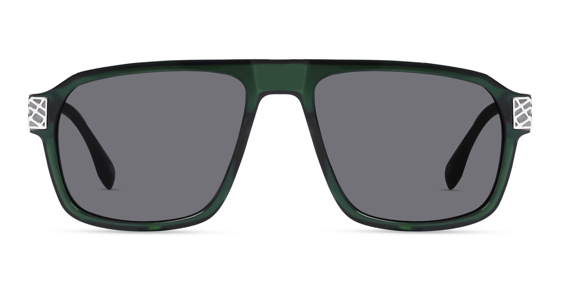 Crystal Green Square Shaped Sunglasses
