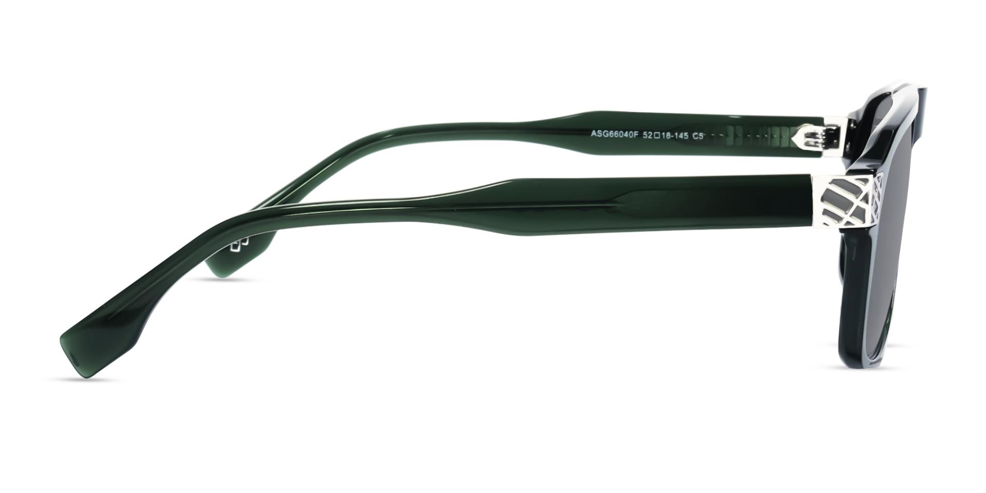 Crystal Green Square Shaped Sunglasses