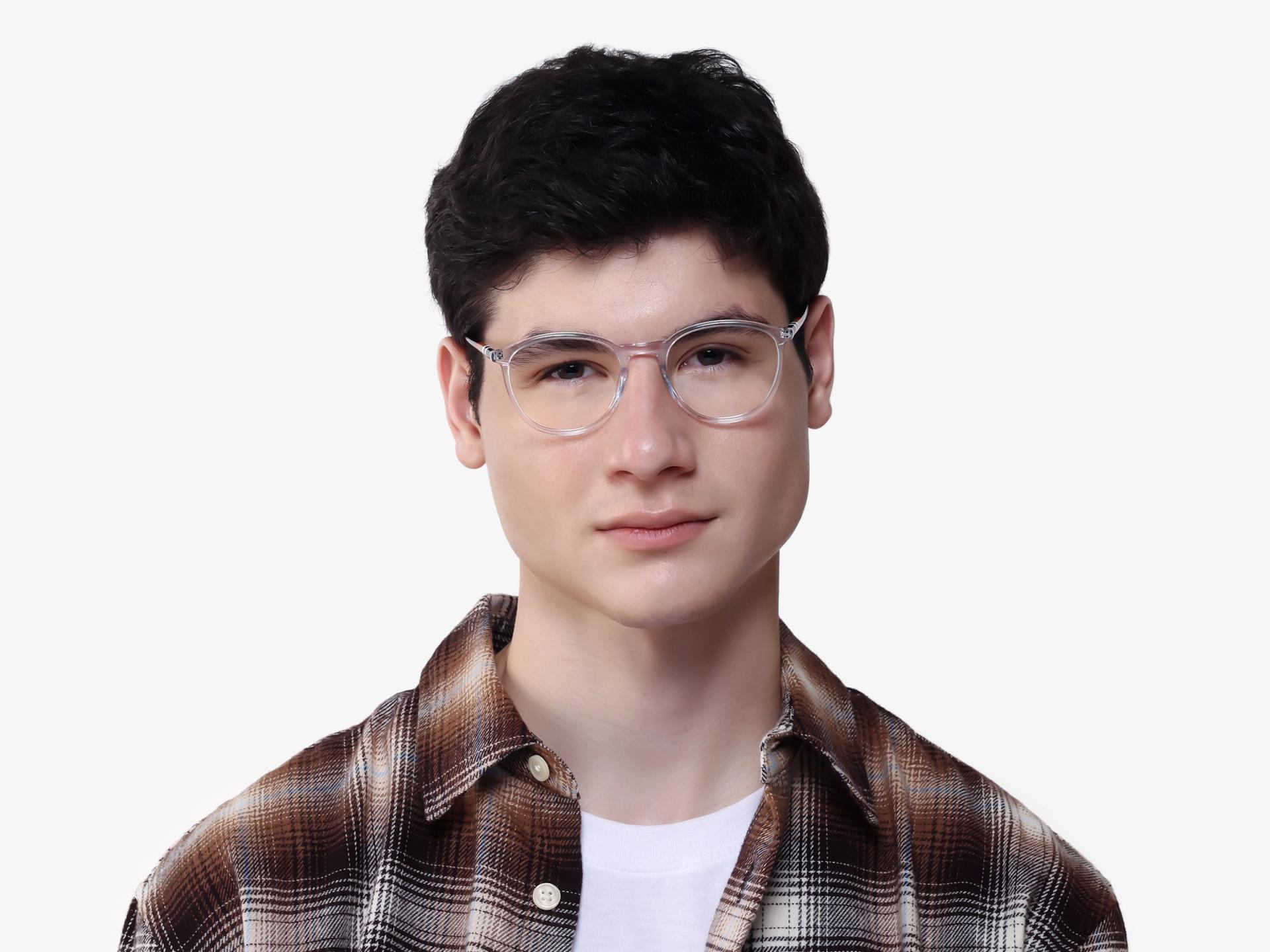 Crystal Clear Round Fullrim Acetate Glasses-1