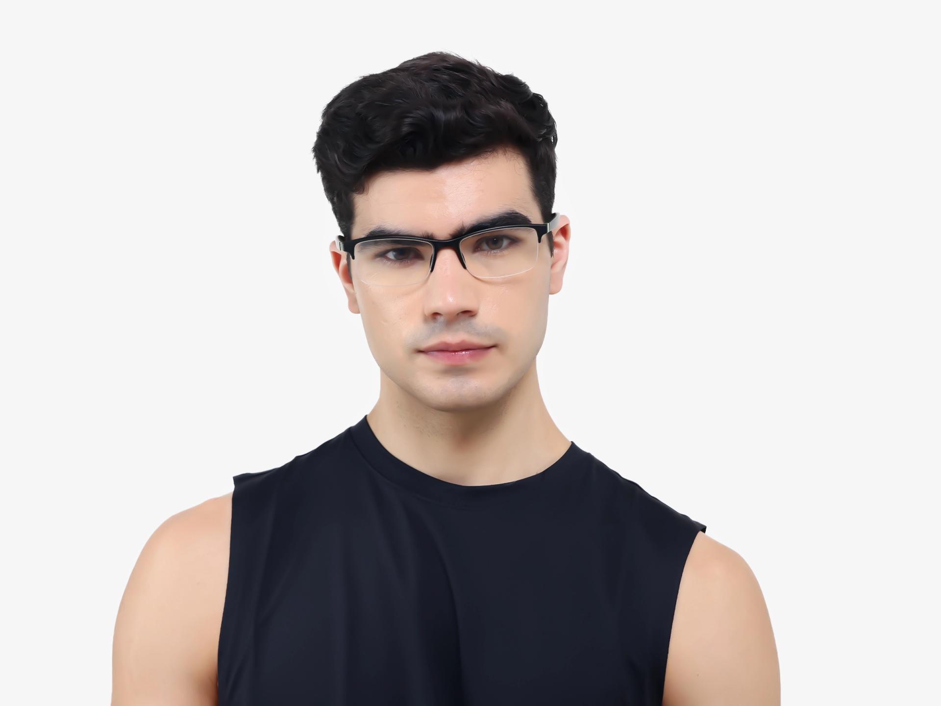 Black & Neon Rectangular Sports Spectacles-