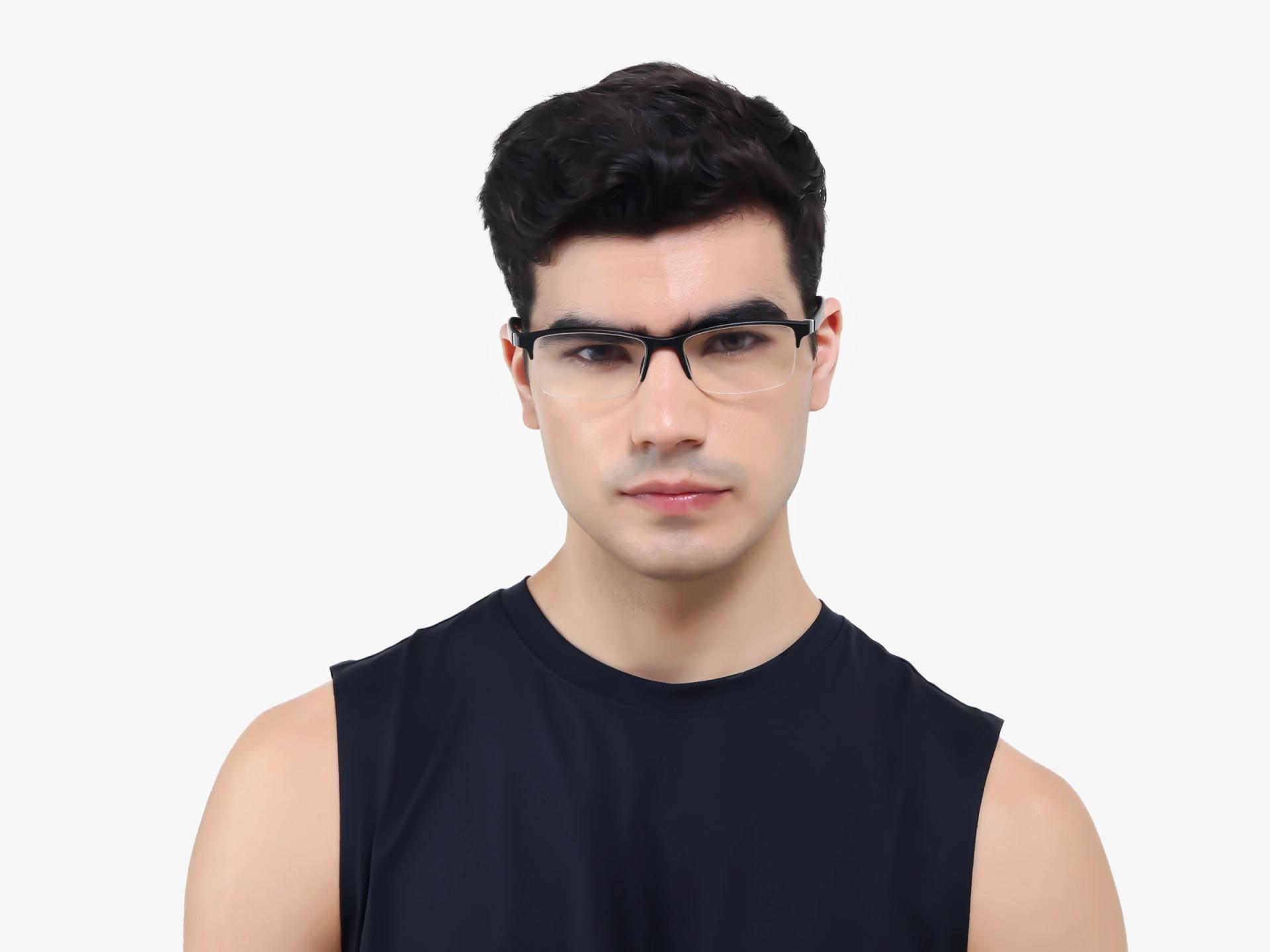 Black & White Rectangular Sports Spectacles-