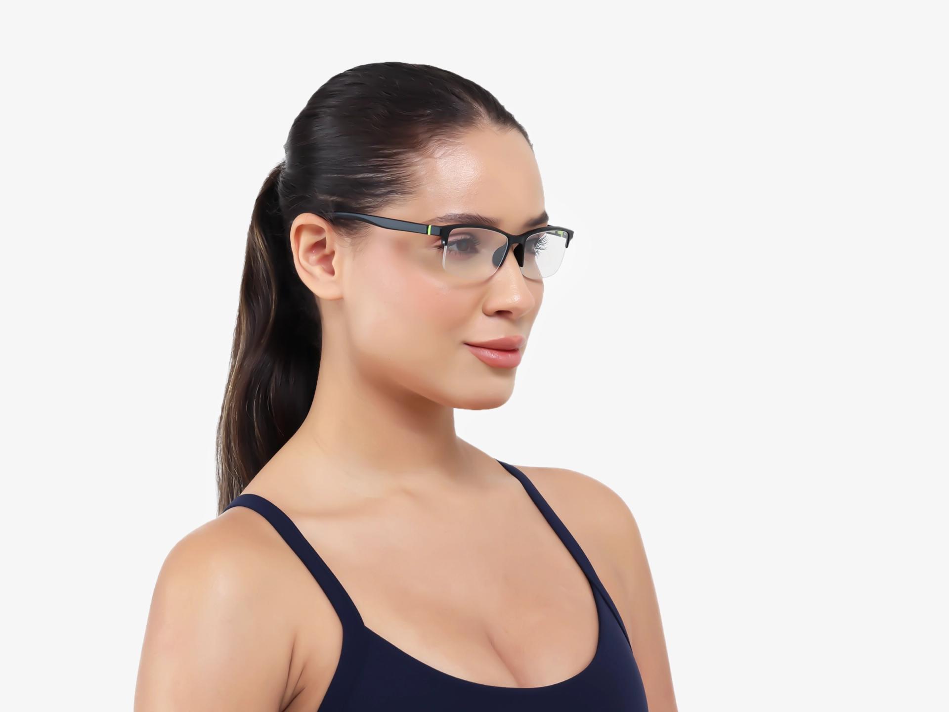Black & Neon Rectangular Sports Spectacles-