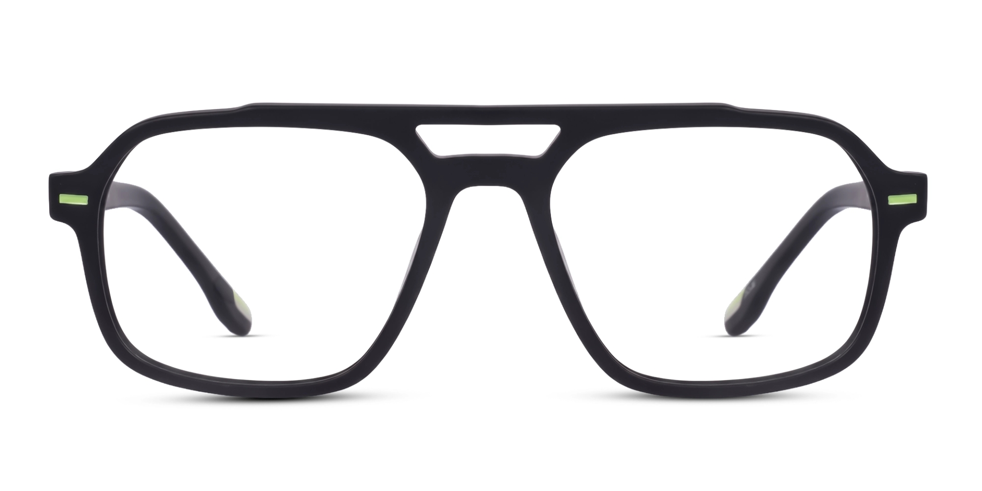 Matte Black Pilot Fullrim Double Bridge Glasses Matte Black Pilot Fullrim Double Bridge Glasses