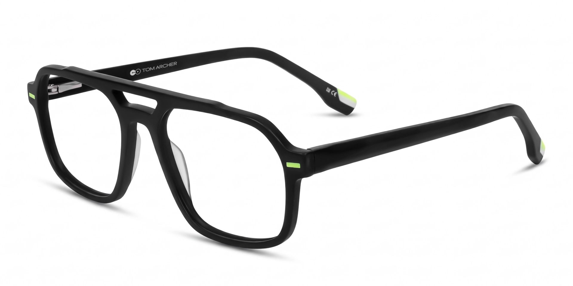 Matte Black Pilot Fullrim Double Bridge Glasses Matte Black Pilot Fullrim Double Bridge Glasses
