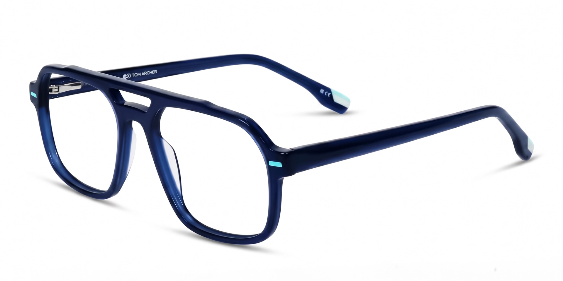 Navy Blue Pilot Fullrim Double Bridge Glasses Navy Blue Pilot Fullrim Double Bridge Glasses