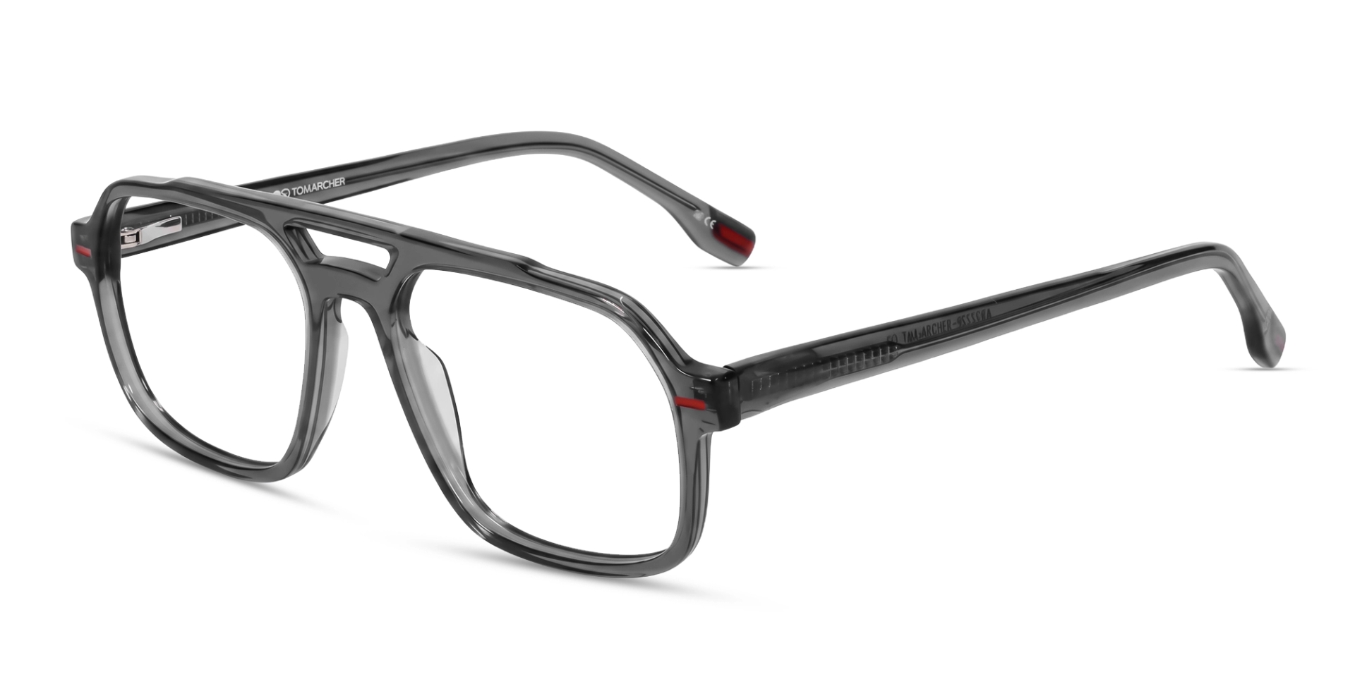 Crystal Grey Pilot Fullrim Double Bridge Glasses