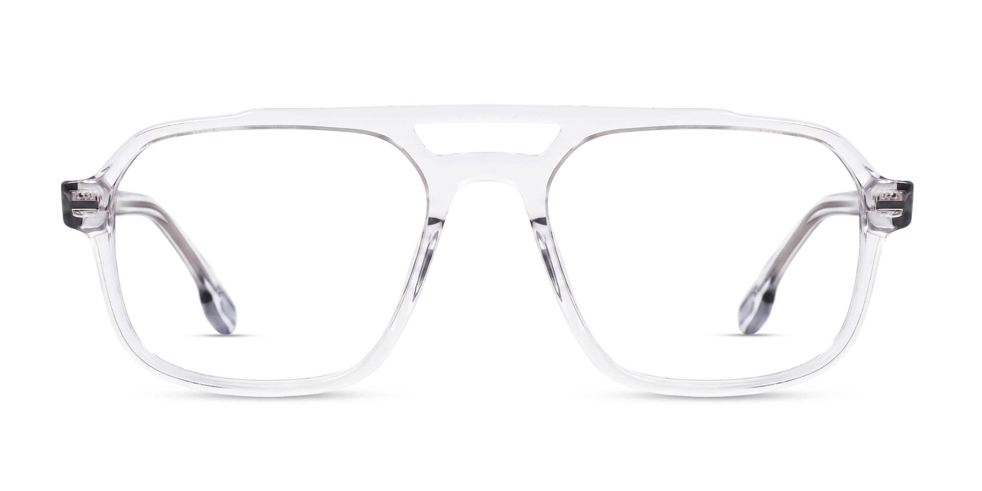 Crystal Clear Pilot Fullrim Double Bridge Glasses Crystal Clear Pilot Fullrim Double Bridge Glasses