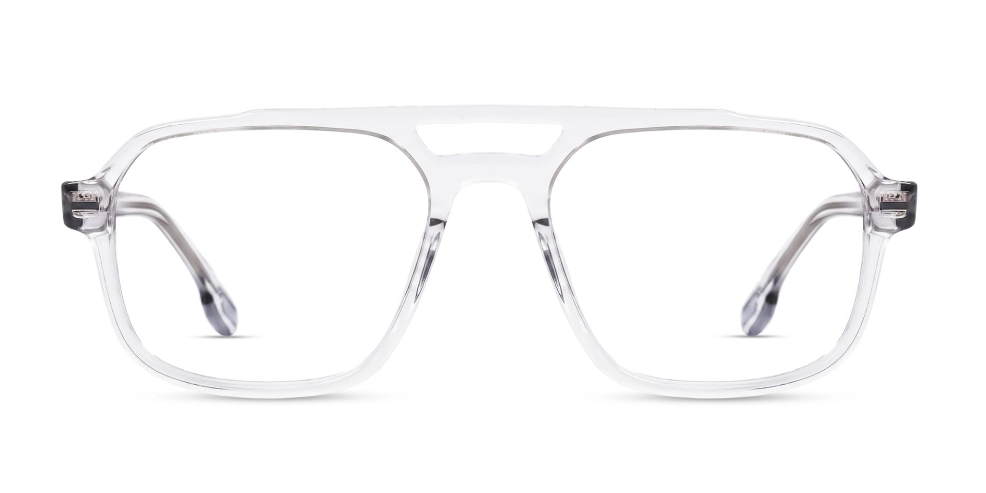 Crystal Clear Pilot Fullrim Double Bridge Glasses