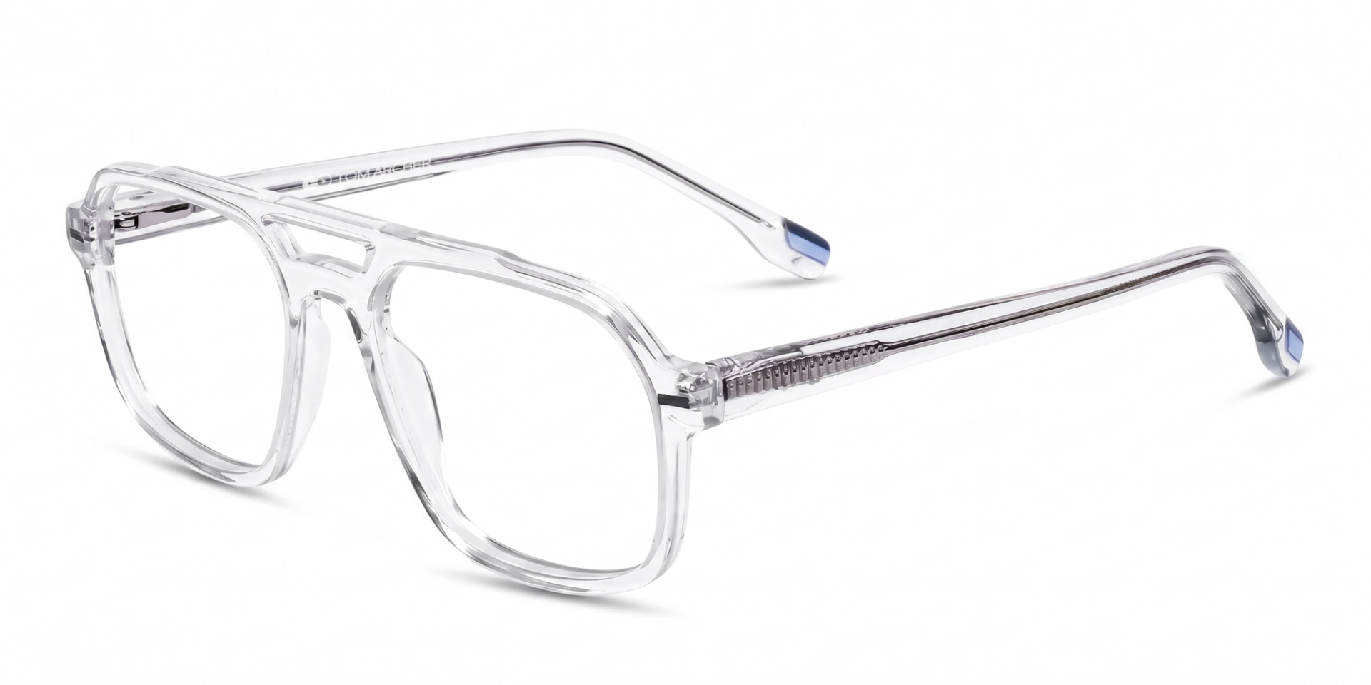 Crystal Clear Pilot Fullrim Double Bridge Glasses Crystal Clear Pilot Fullrim Double Bridge Glasses