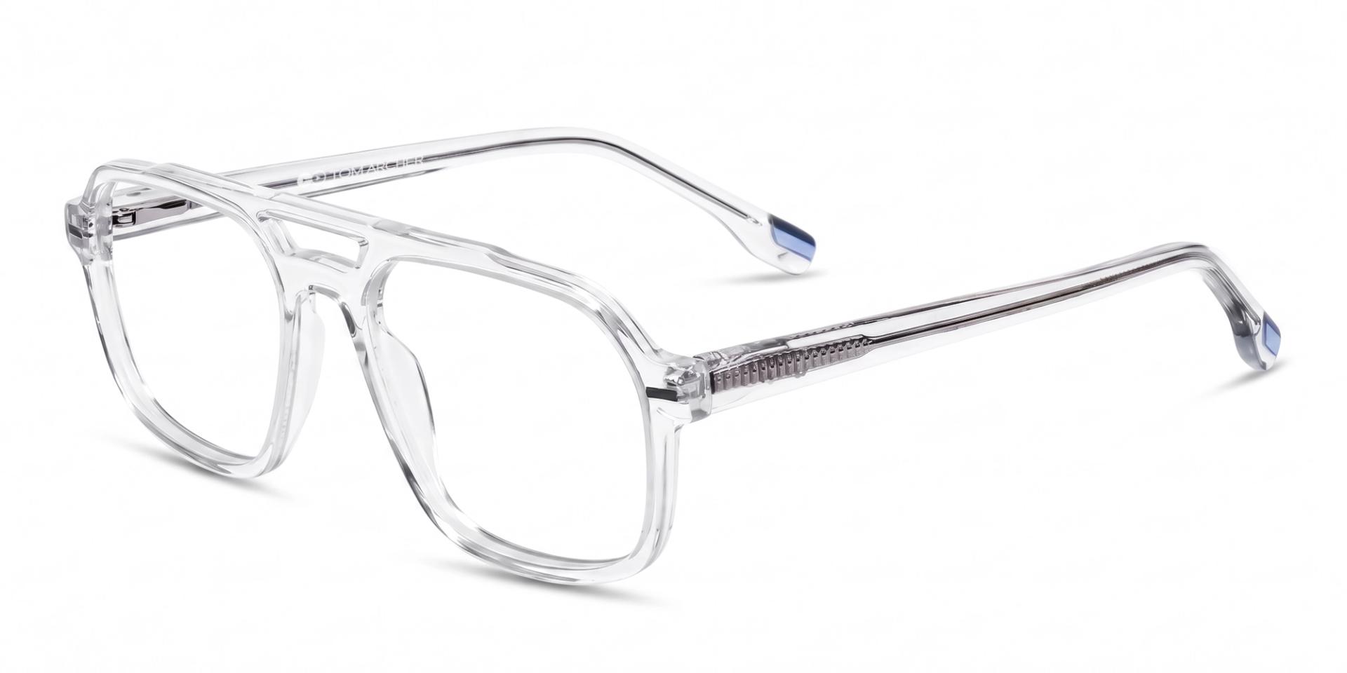 Crystal Clear Pilot Fullrim Double Bridge Glasses