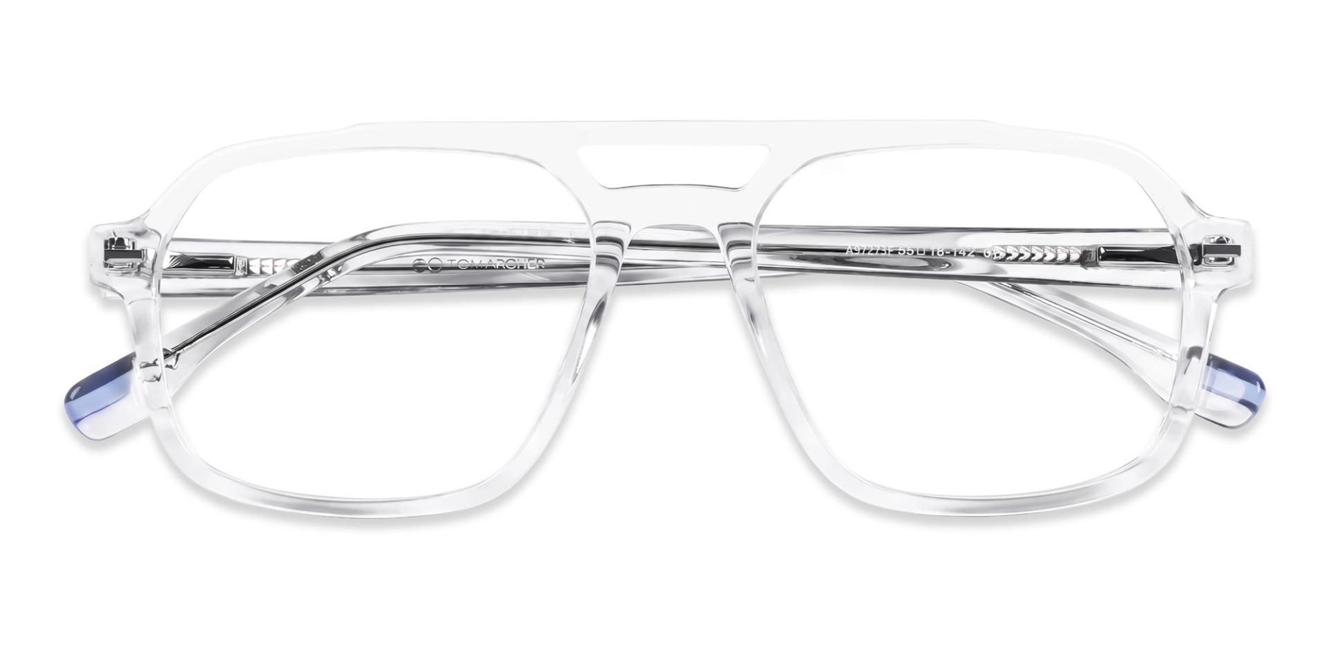 Crystal Clear Pilot Fullrim Double Bridge Glasses