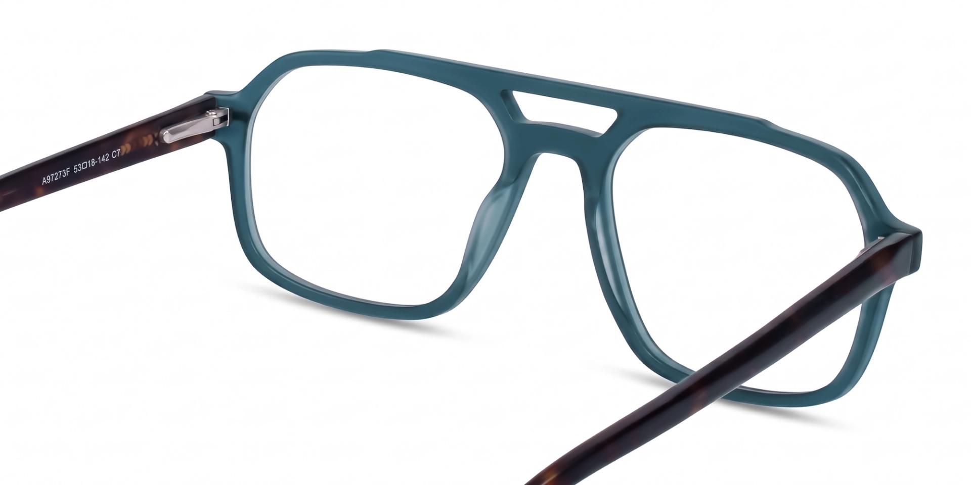 Translucent Grey Pilot Fullrim Double Bridge Glasses