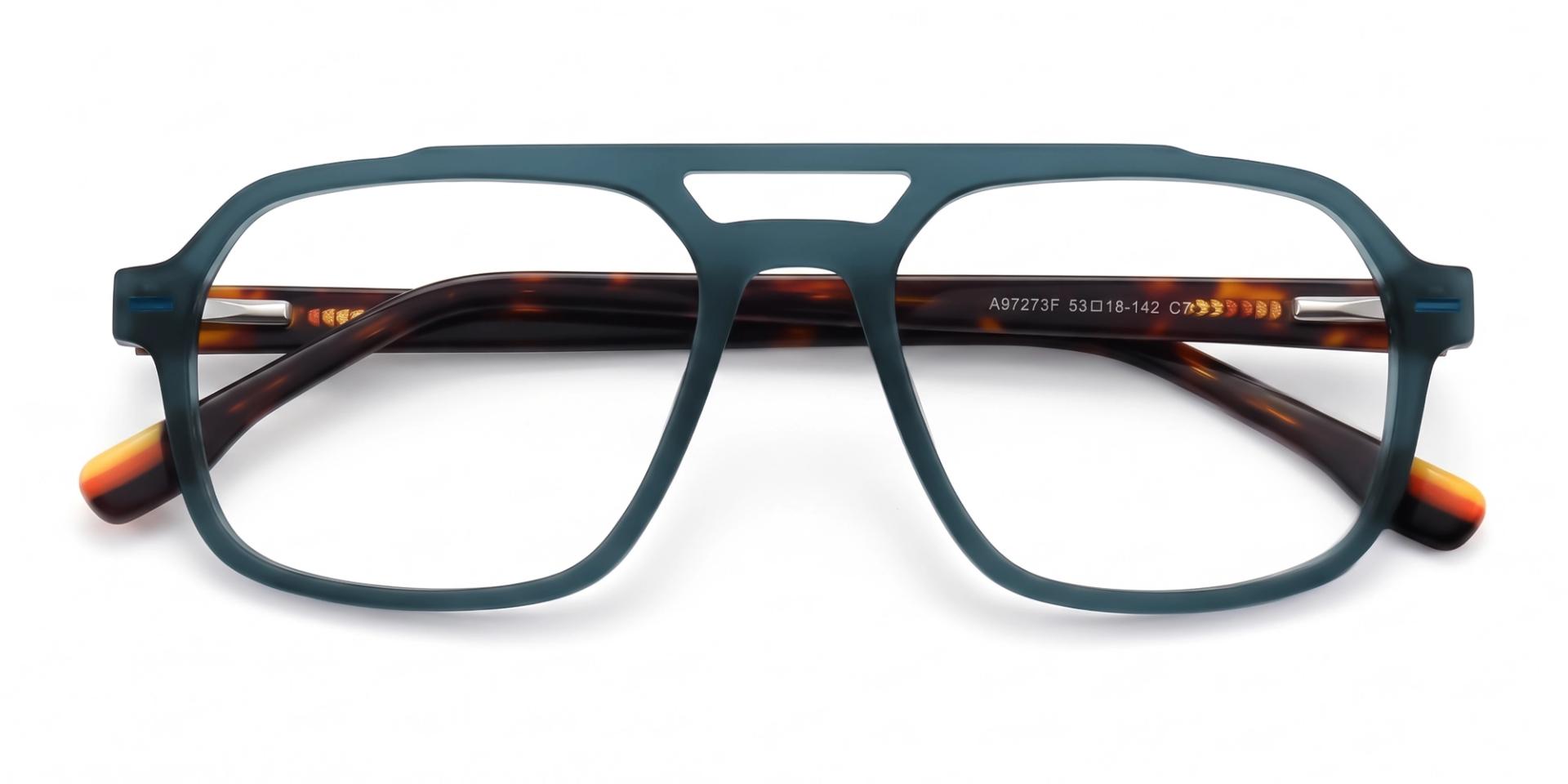Translucent Grey Pilot Fullrim Double Bridge Glasses