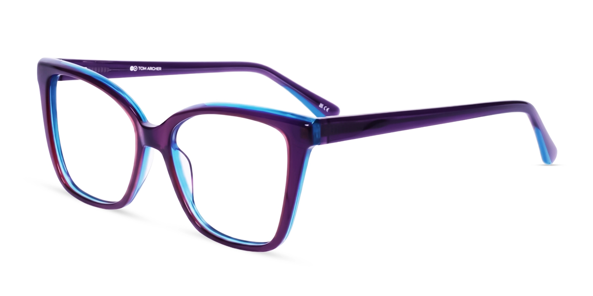 Crystal Plum Square Acetate Fullrim Glasses
