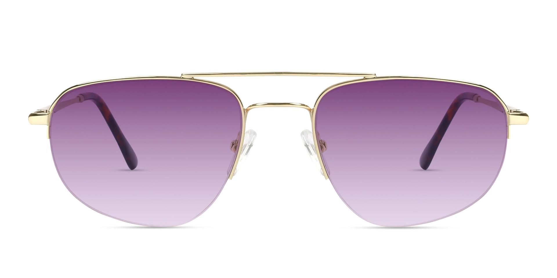 Gold Metal Frame With Purple Tint Sunglasses Gold Metal Frame With Purple Tint Sunglasses