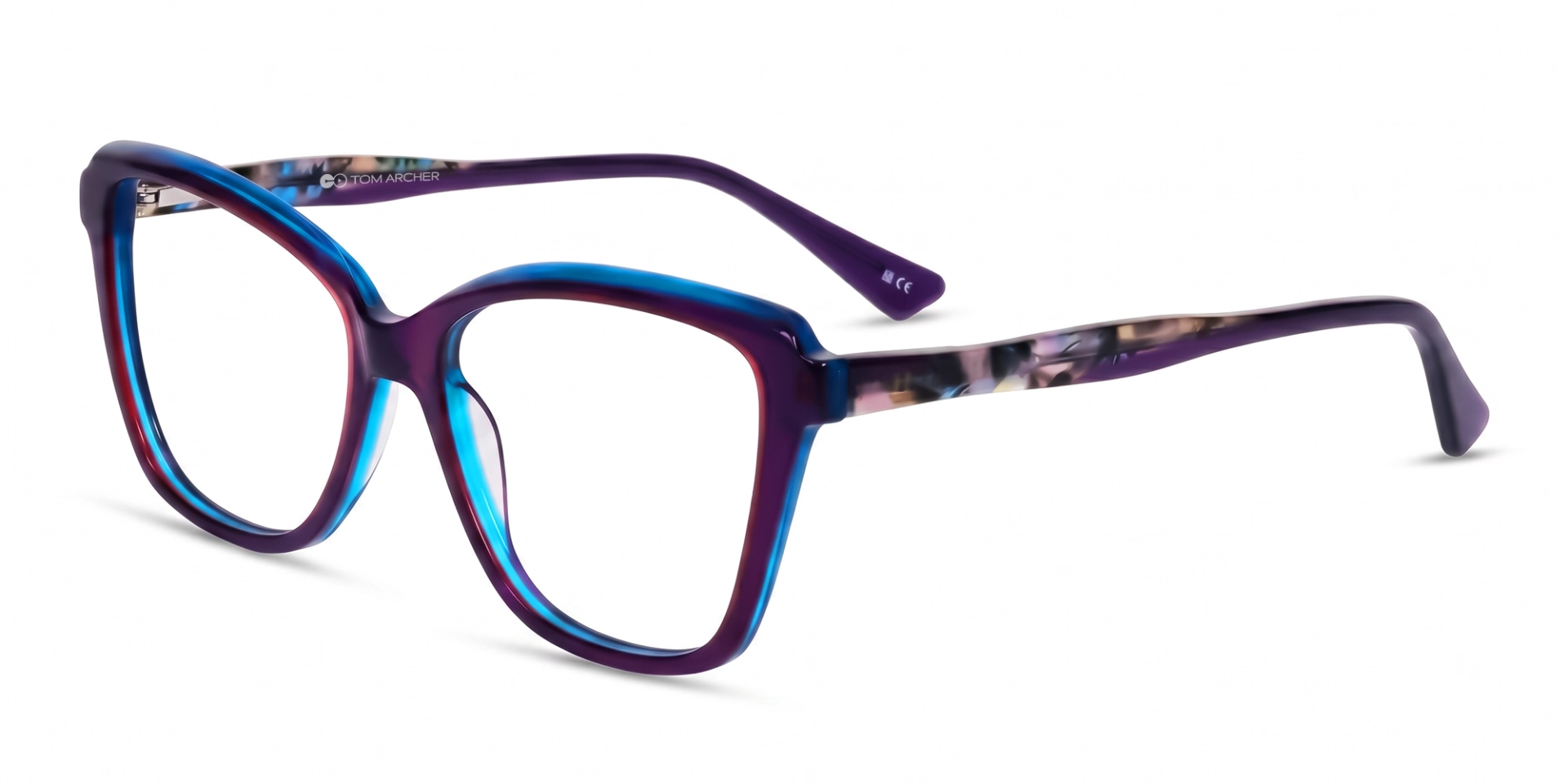 Crystal Purple Acetate Square Butterfly Glasses Crystal Purple Acetate Square Butterfly Glasses