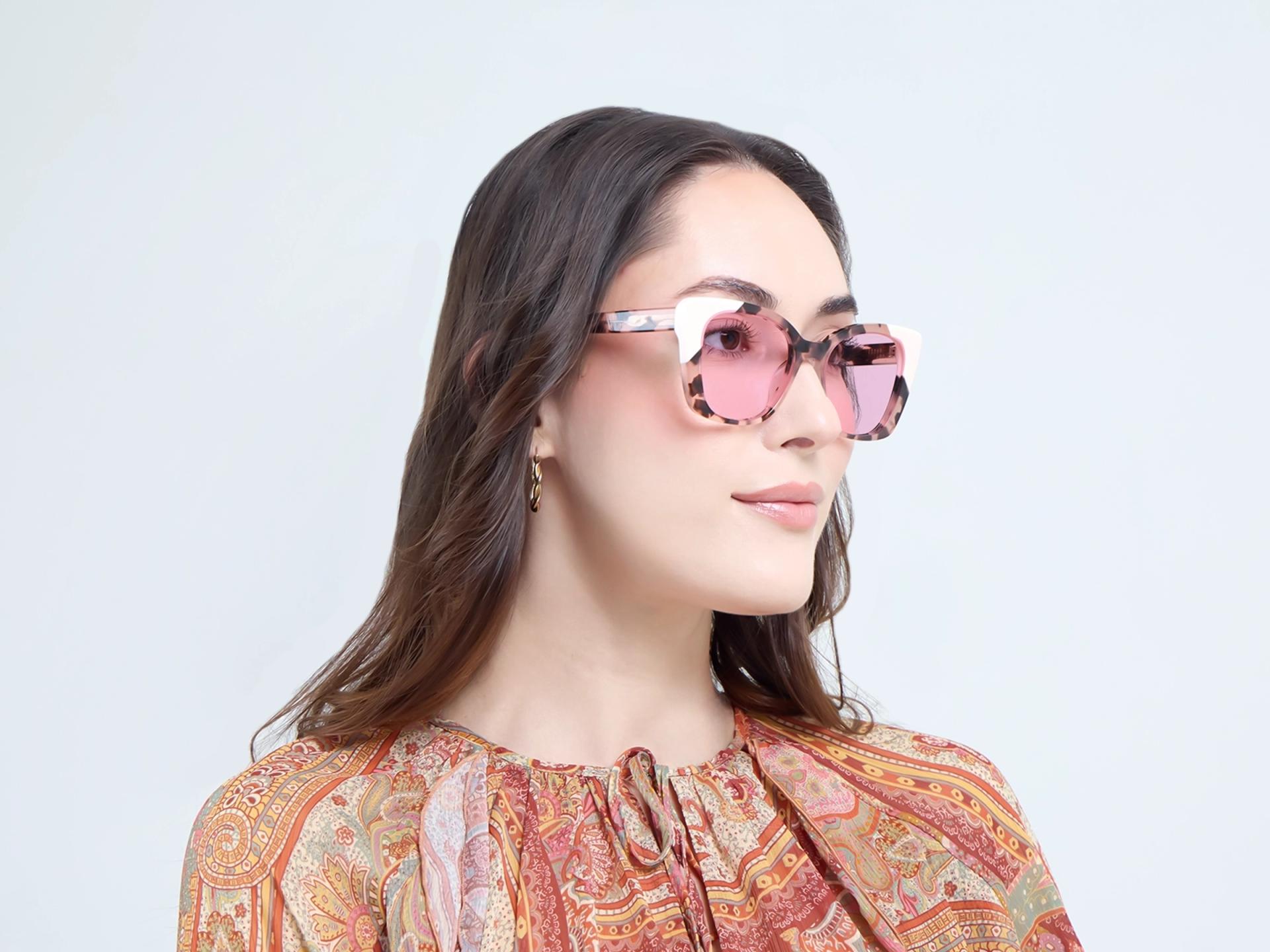 Pink Tortoise Frame With Pink Tint Sunglasses