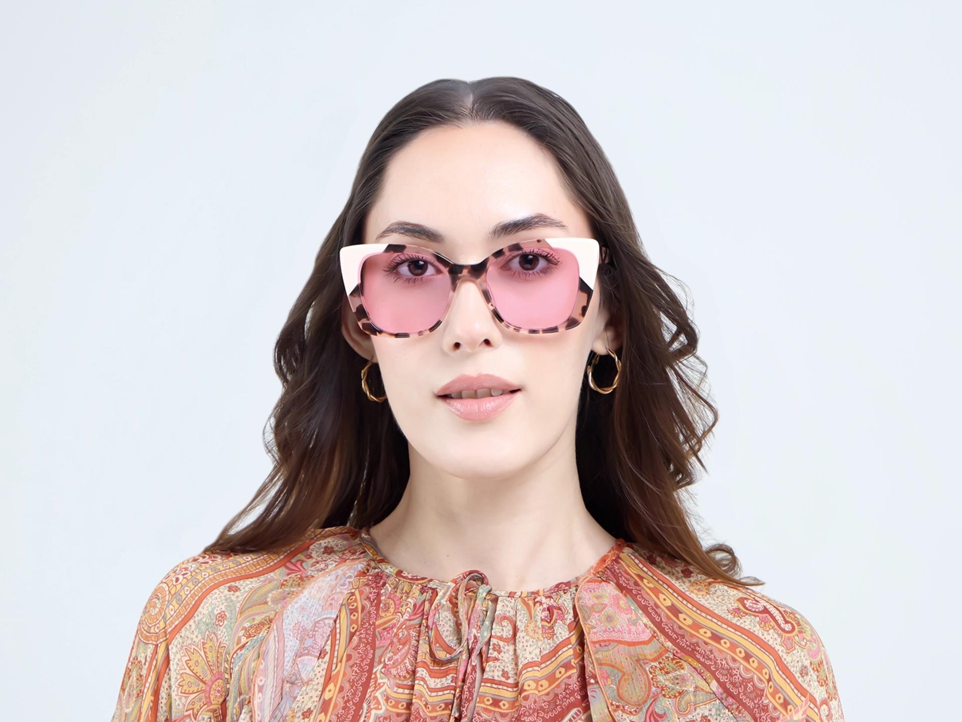 Pink Tortoise Frame With Pink Tint Sunglasses