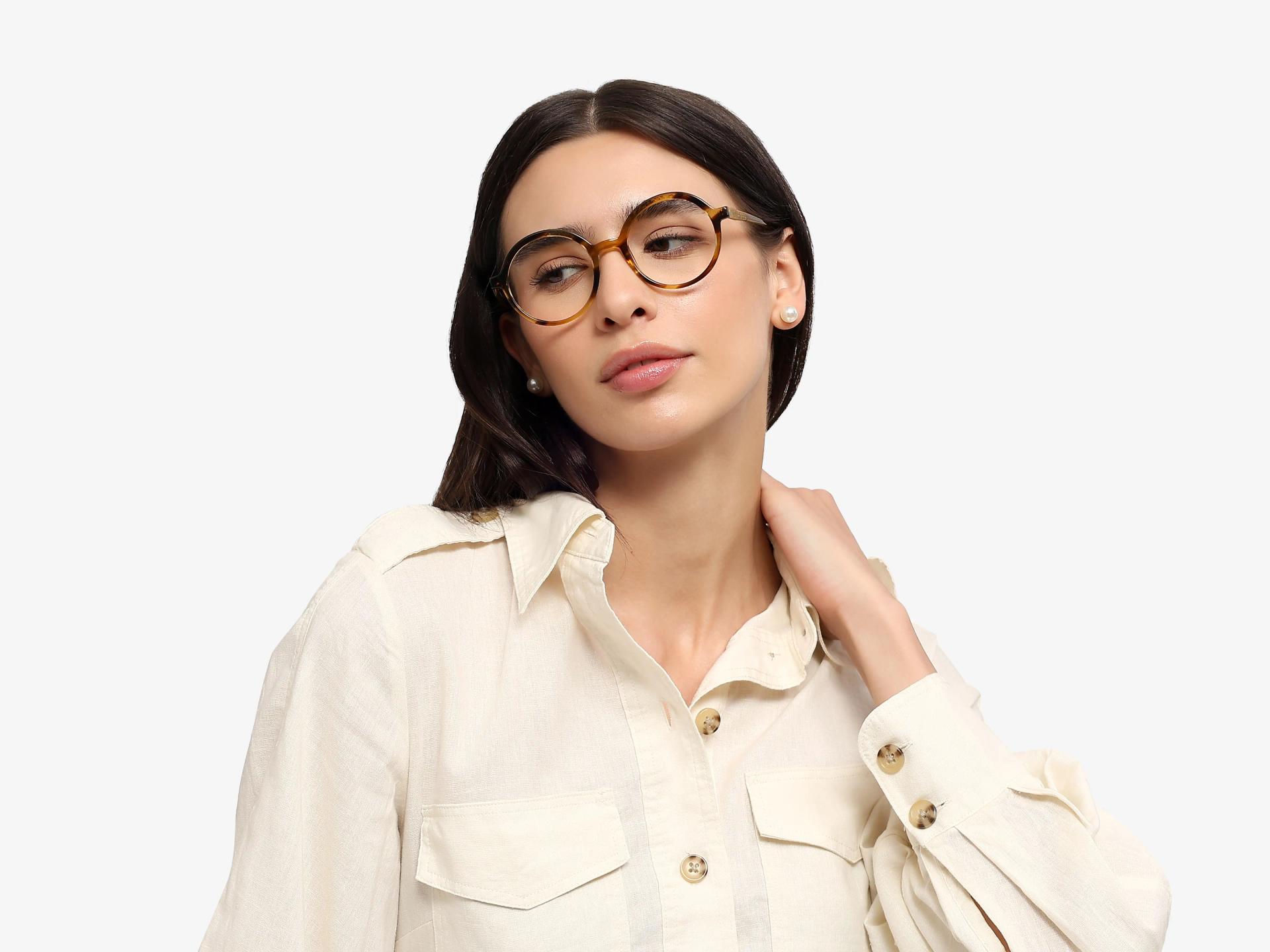 Honey Marble Round Full Rim Acetate Frames-1