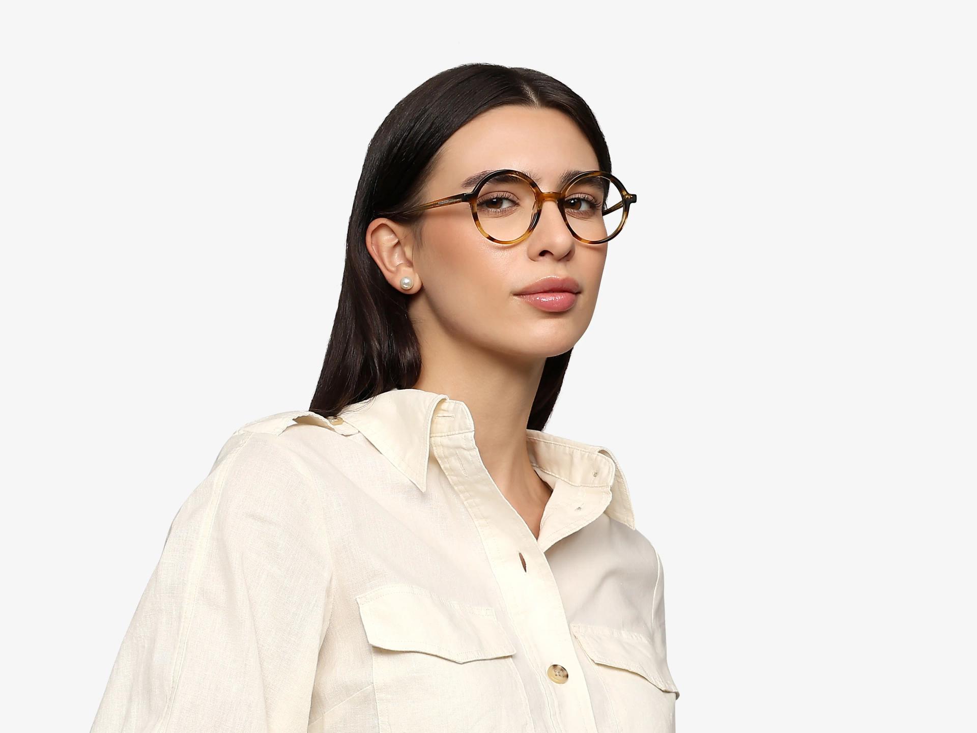 Honey Marble Round Full Rim Acetate Frames-1