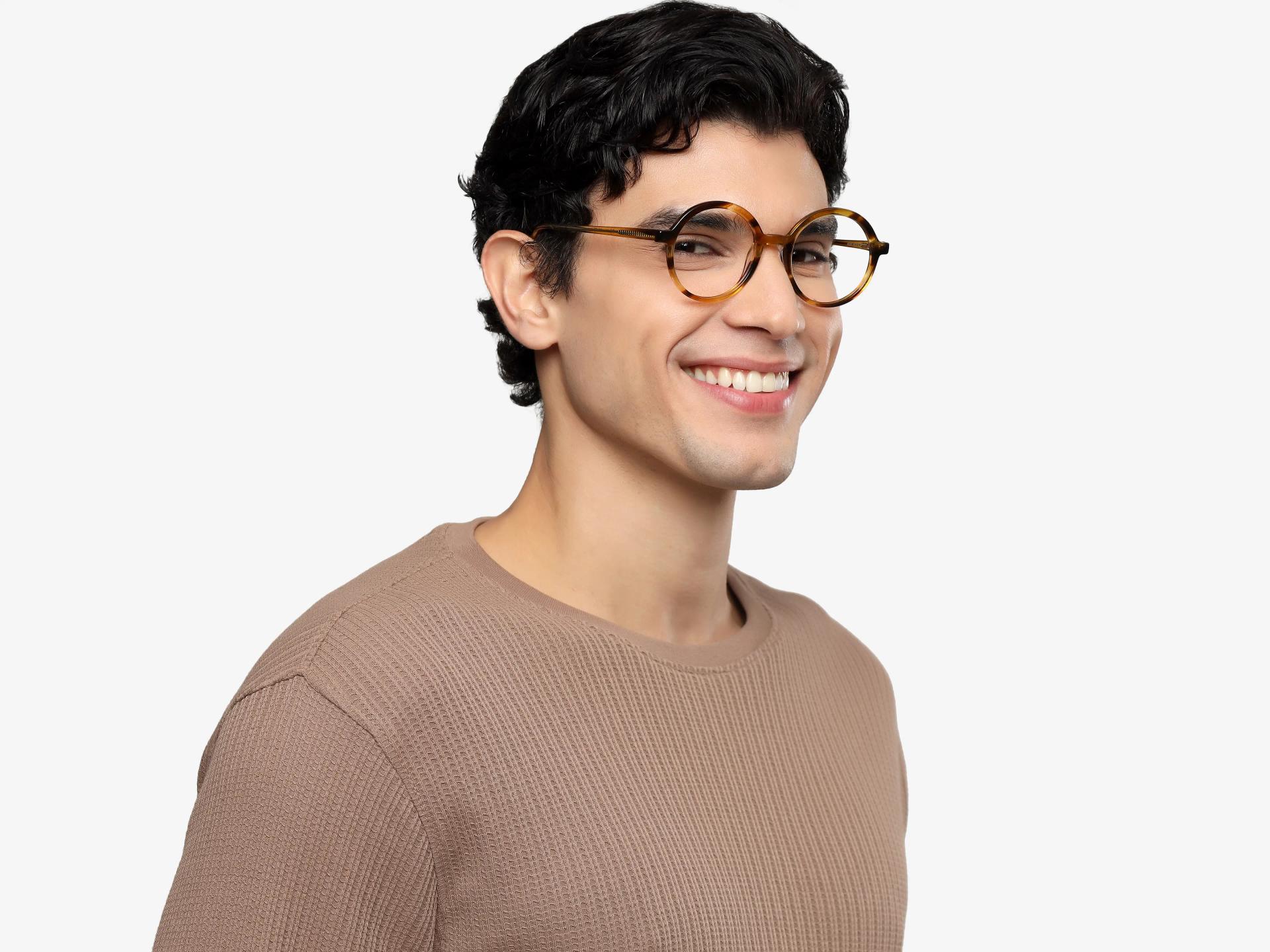 Honey Marble Round Full Rim Acetate Frames-1
